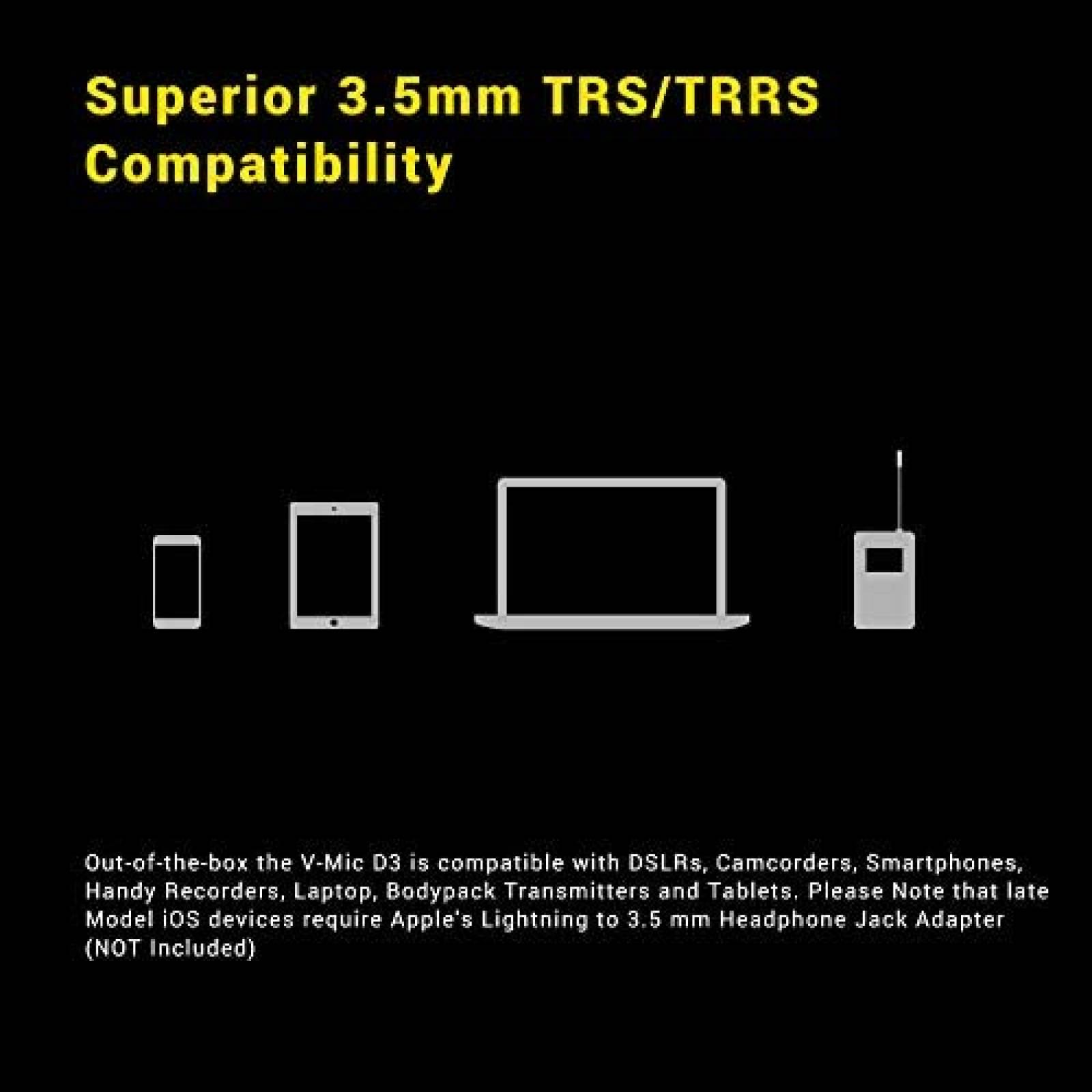 Microfono para Camara DSLR Deity V-Mic D3 Cardioide -Negro