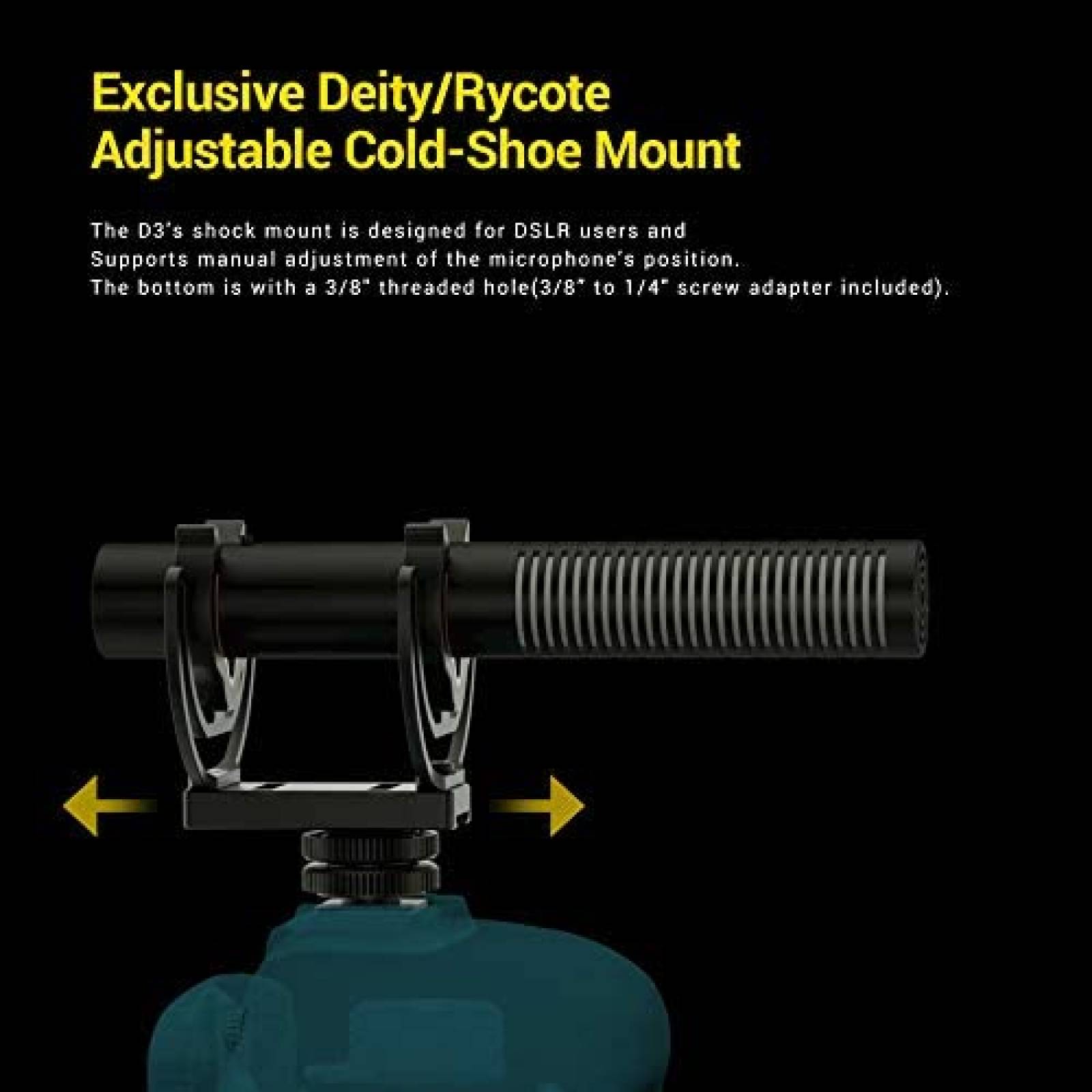 Microfono para Camara DSLR Deity V-Mic D3 Cardioide -Negro