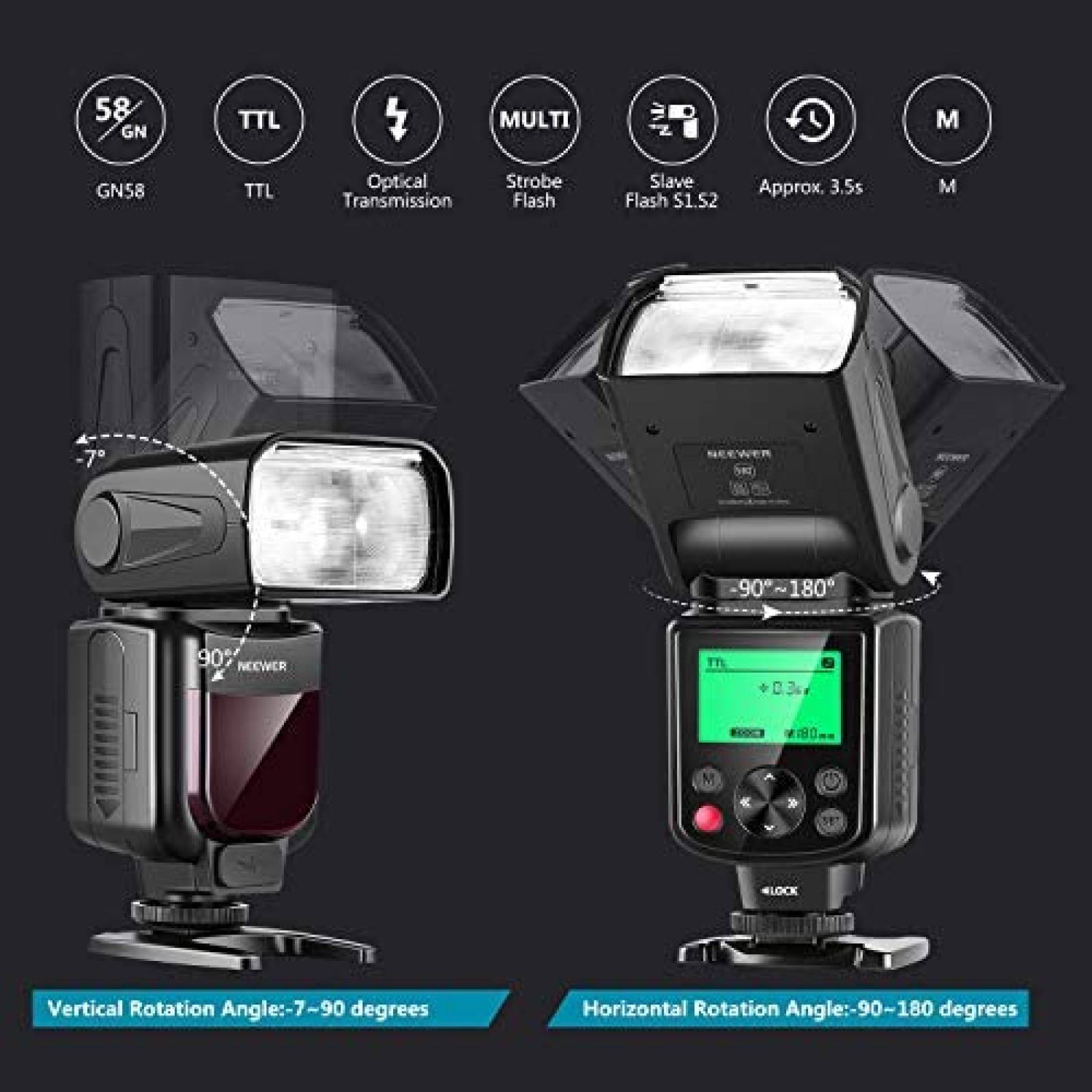 Flashes Fotograficos Neewer NW-670 TTL 2 Pzs LCD para Canon