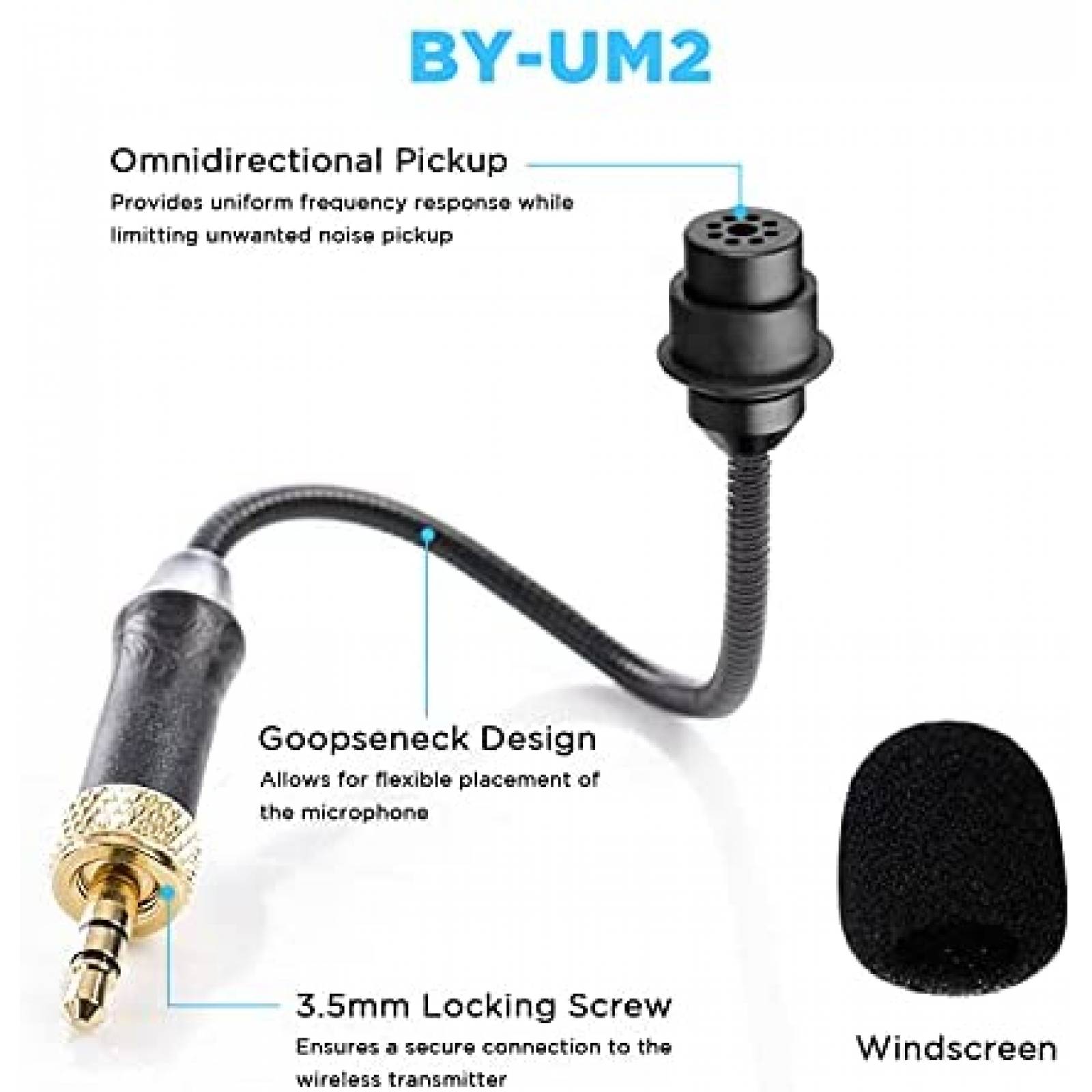 Microfono para Camara DSLR BOYA UHF 48CH + Accesorios -Negro