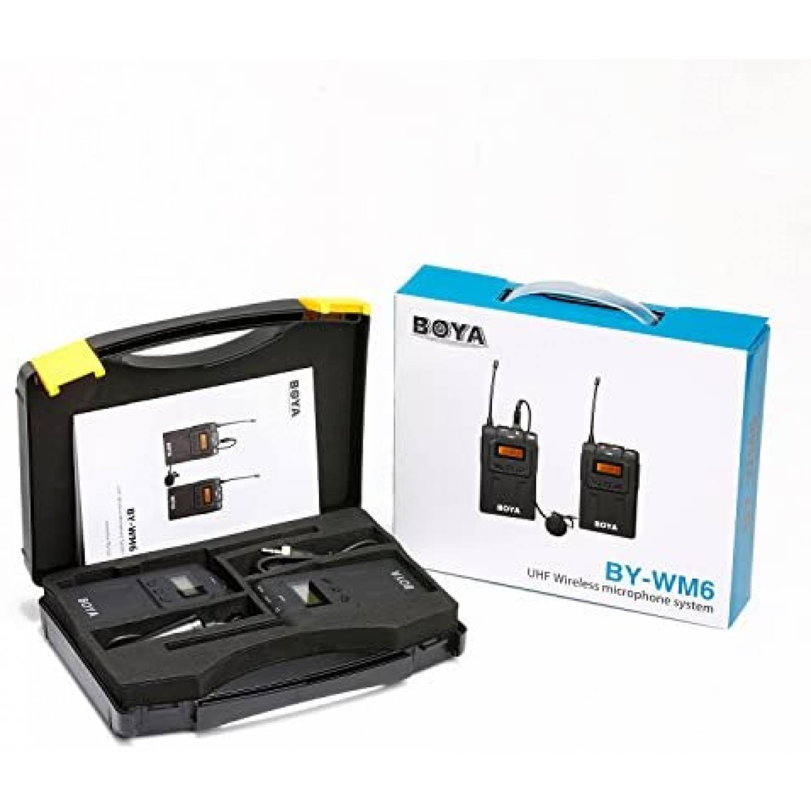 Microfono para Camara DSLR BOYA UHF 48CH + Accesorios -Negro