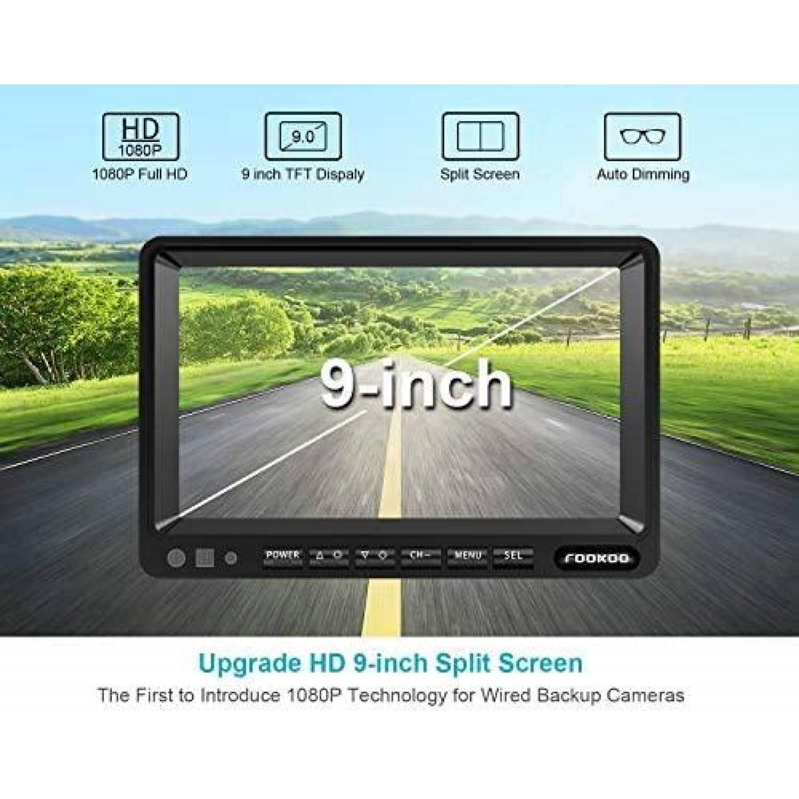 Camara de Retrovisor Fookoo 1080p A Prueba de Agua IP69