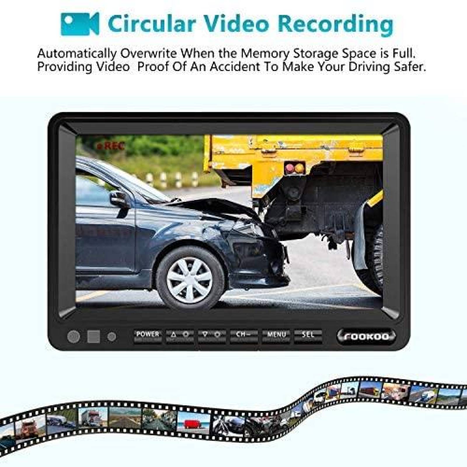 Camara de Retrovisor Fookoo 1080p A Prueba de Agua IP69