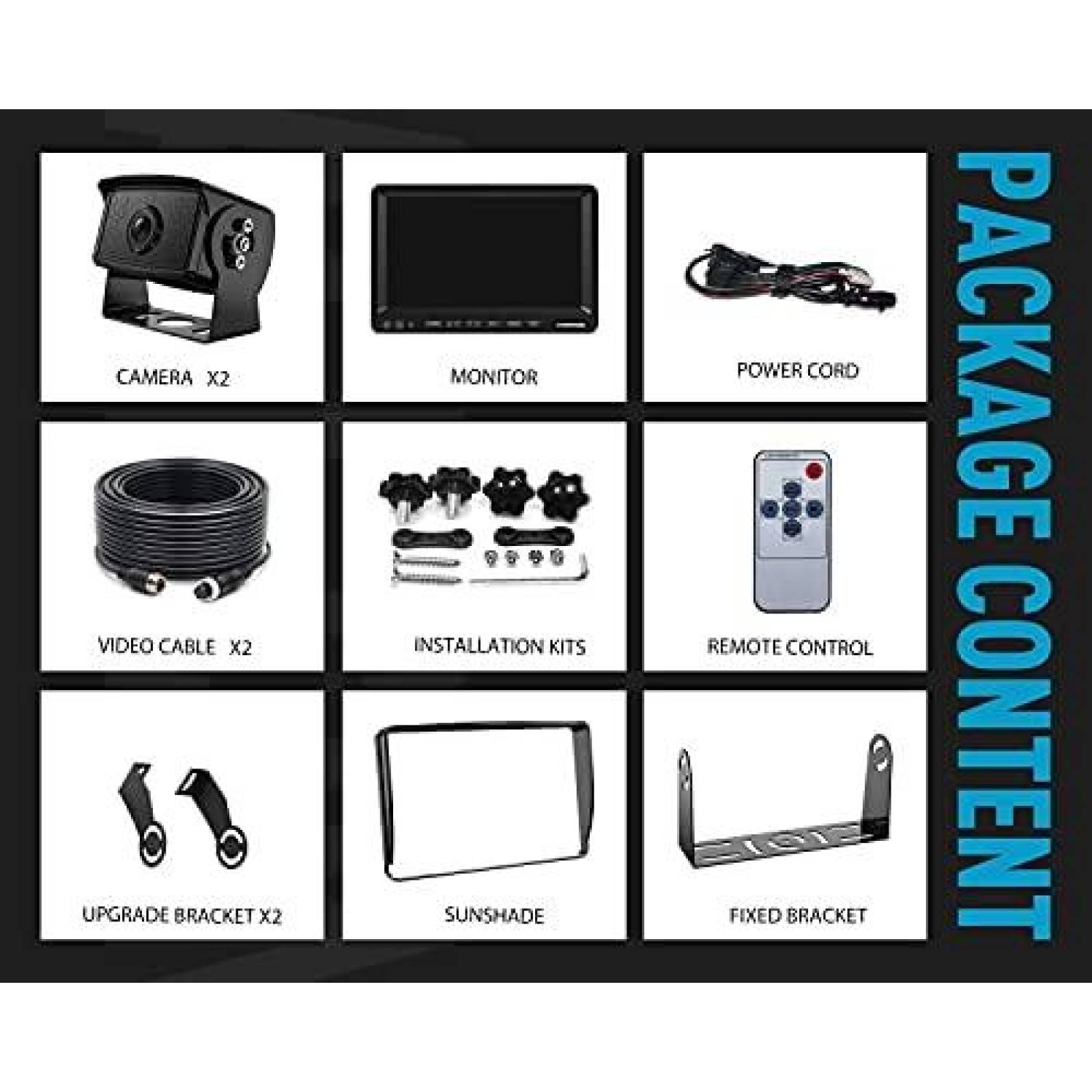 Camara de Retrovisor Fookoo 1080p A Prueba de Agua IP69