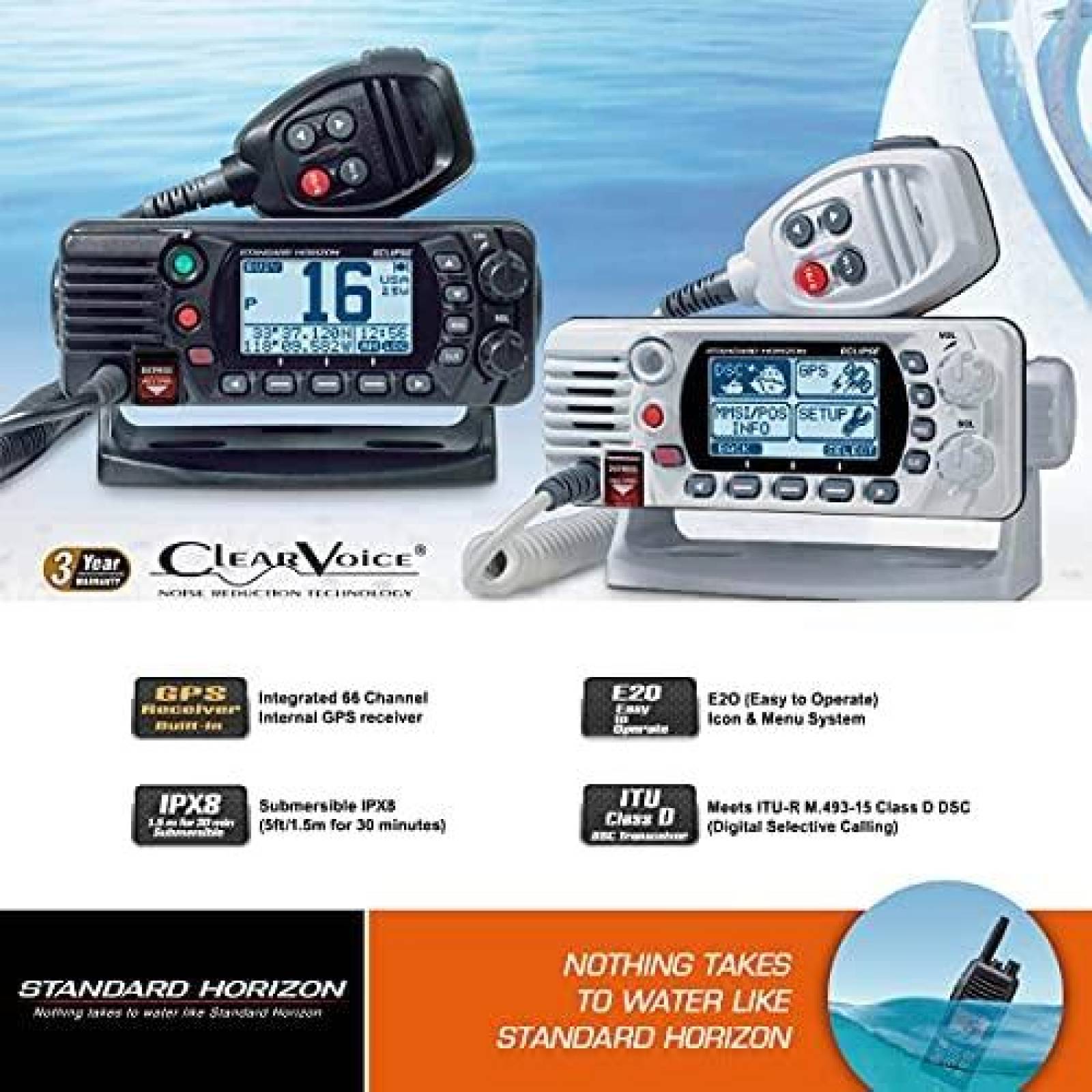 Radio Standard Horizon GX1400GB VHF con GPS WAAS 66 Canales