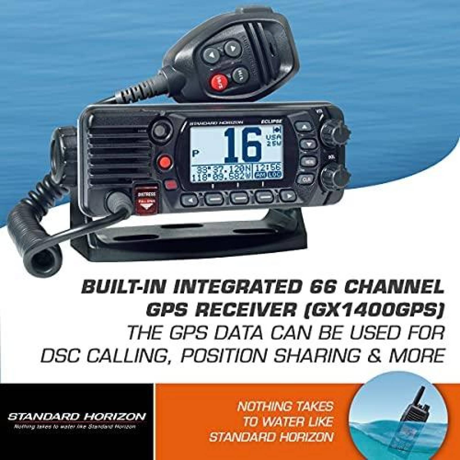 Radio Standard Horizon GX1400GB VHF con GPS WAAS 66 Canales