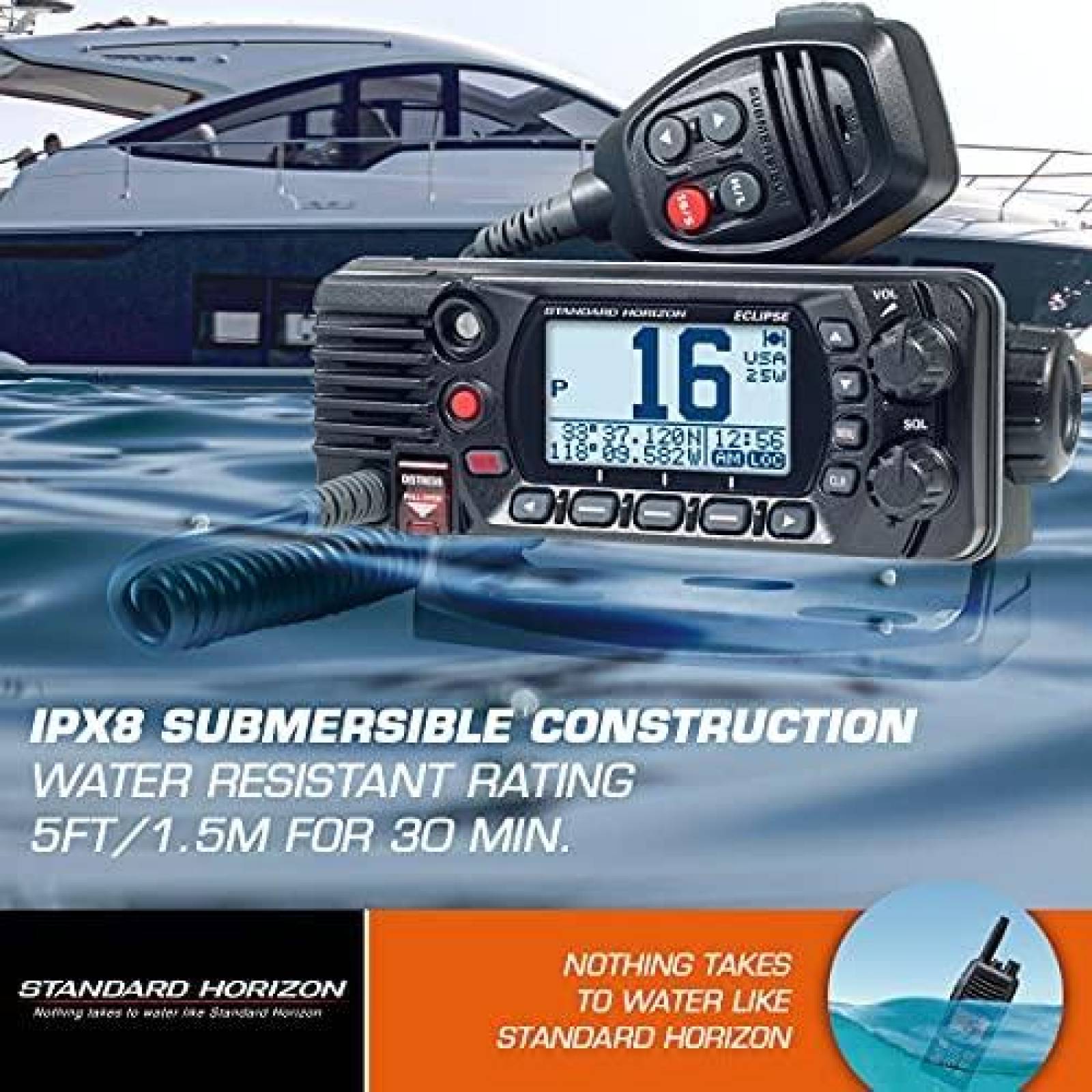 Radio Standard Horizon GX1400GB VHF con GPS WAAS 66 Canales