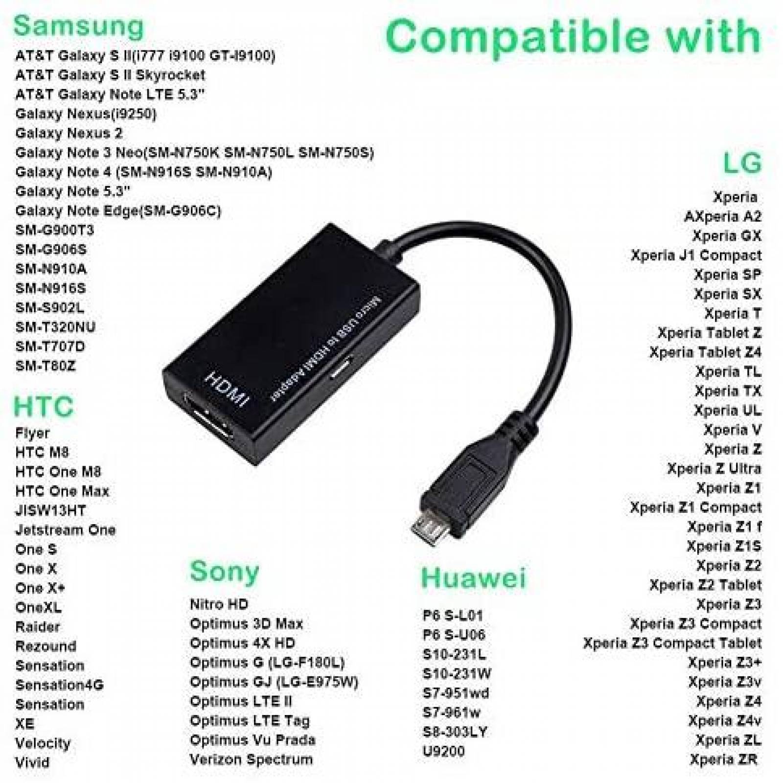 Cable Adaptador Meierjia MHL a HDMI 1080p Samsung Galaxy