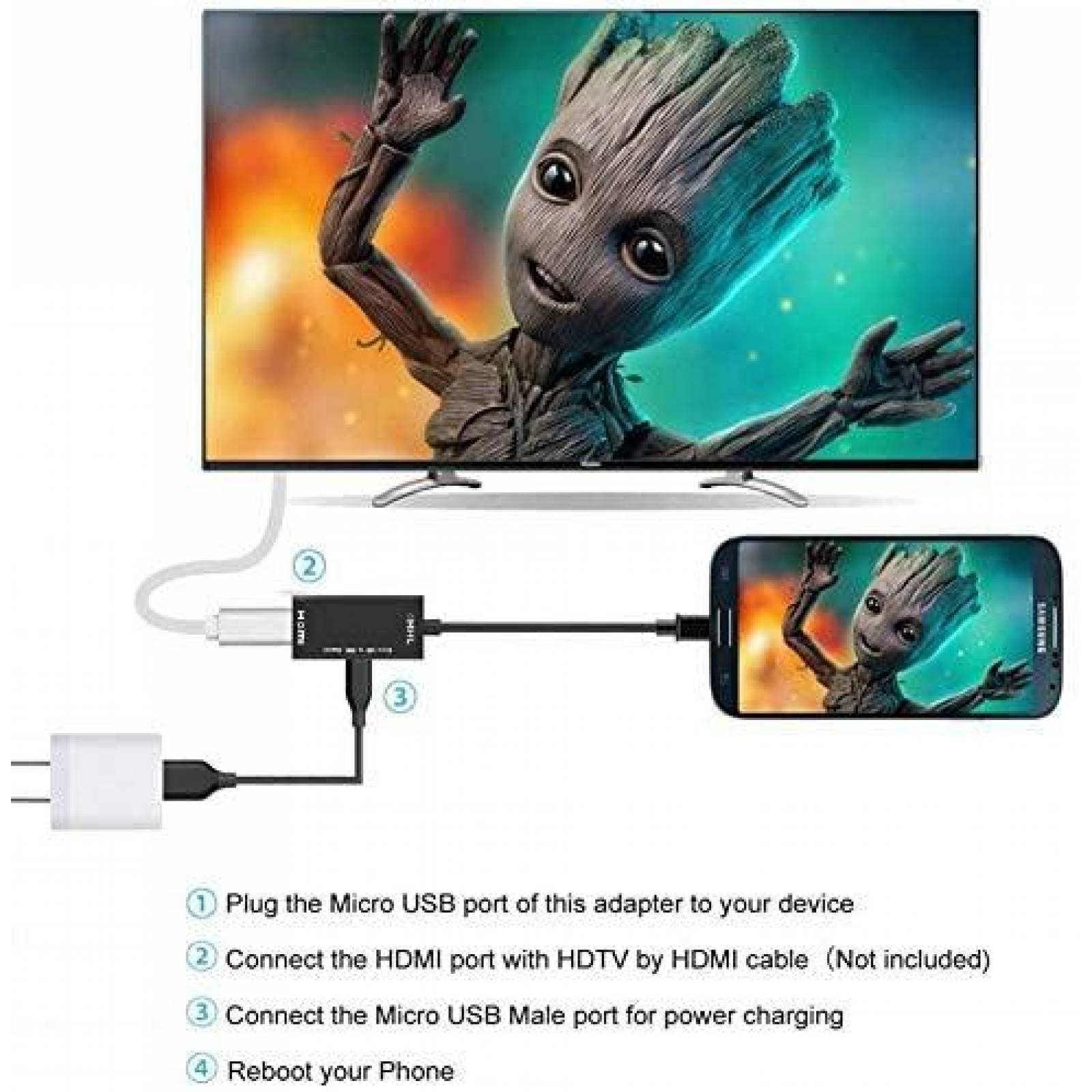 Cable Adaptador Meierjia MHL a HDMI 1080p Samsung Galaxy