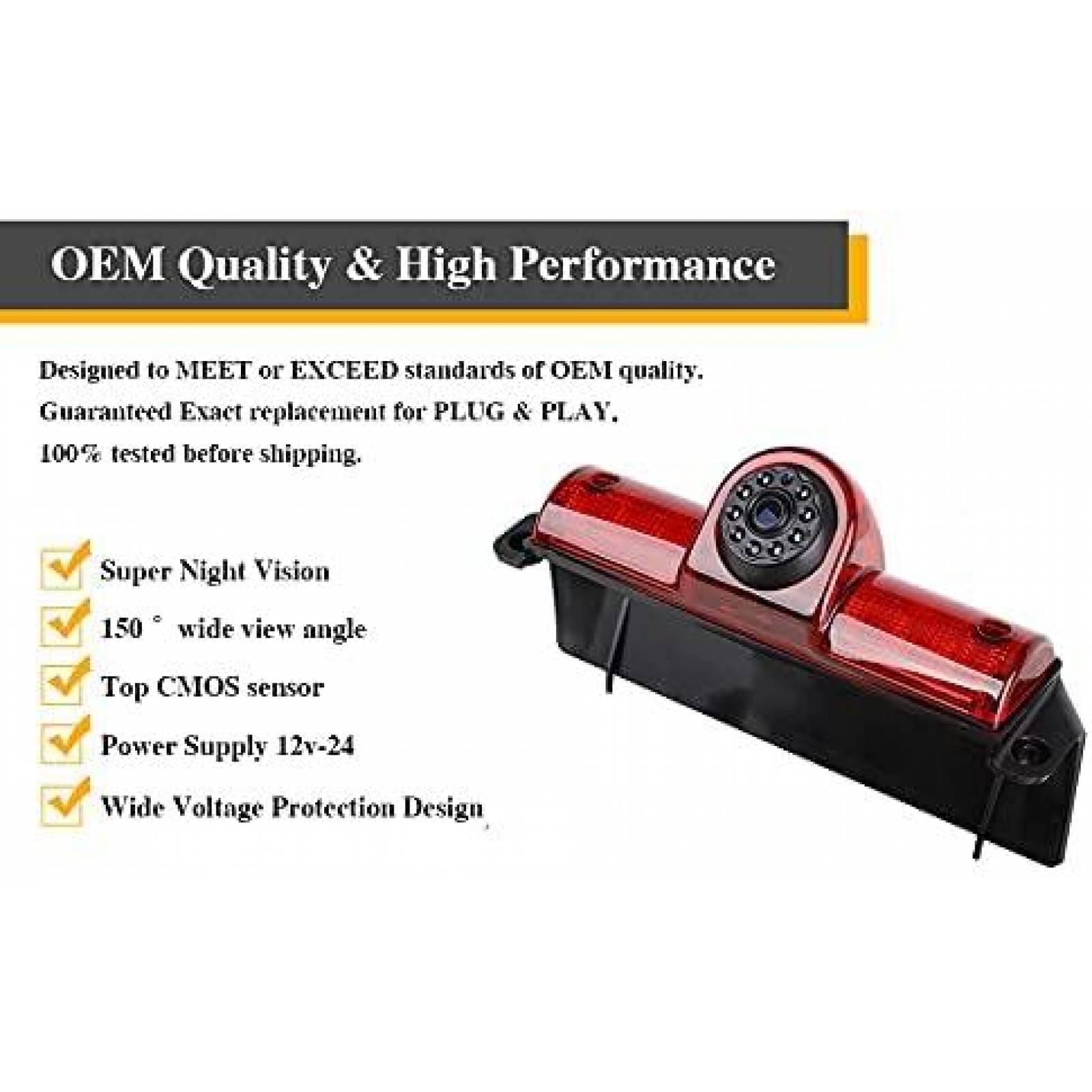 Camara de Reversa KOHIENWO para Savana 2005-2018 -Rojo