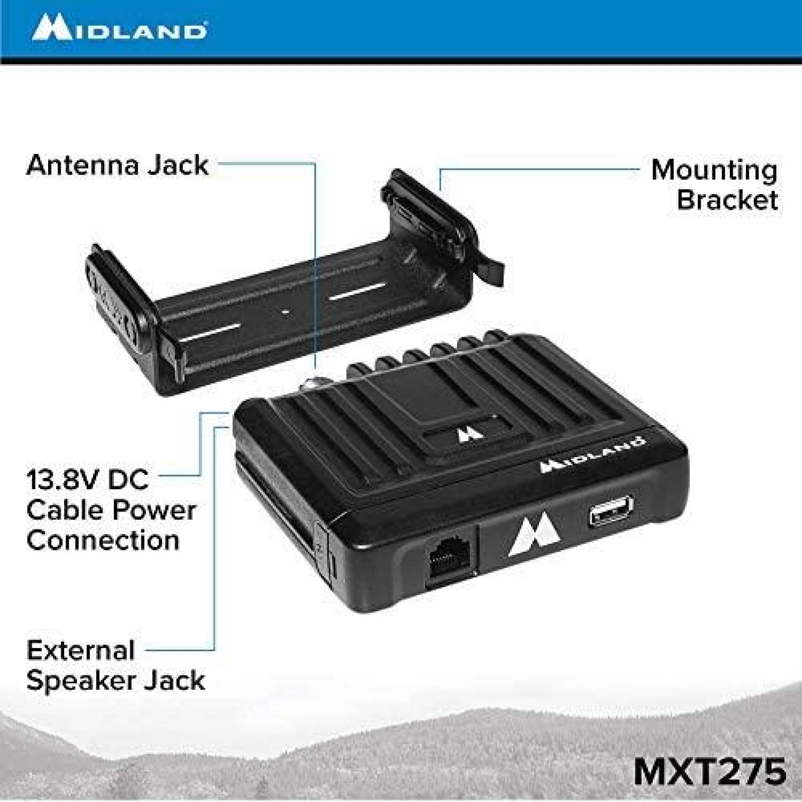 Radio bidireccional Midland GMRS con microfono de control