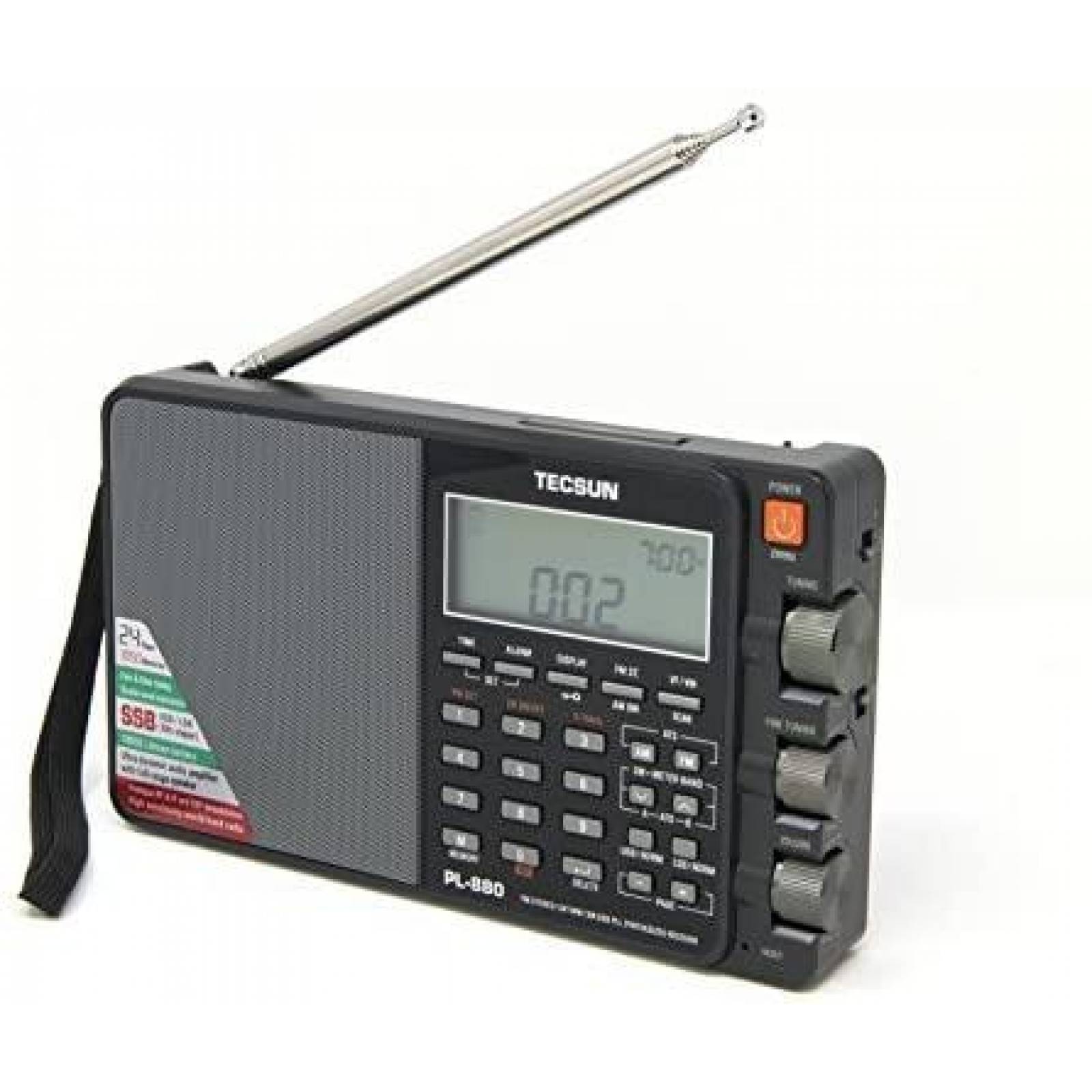 Radio TECSUN PL880 portatil digital PLL AM/PM -Negro