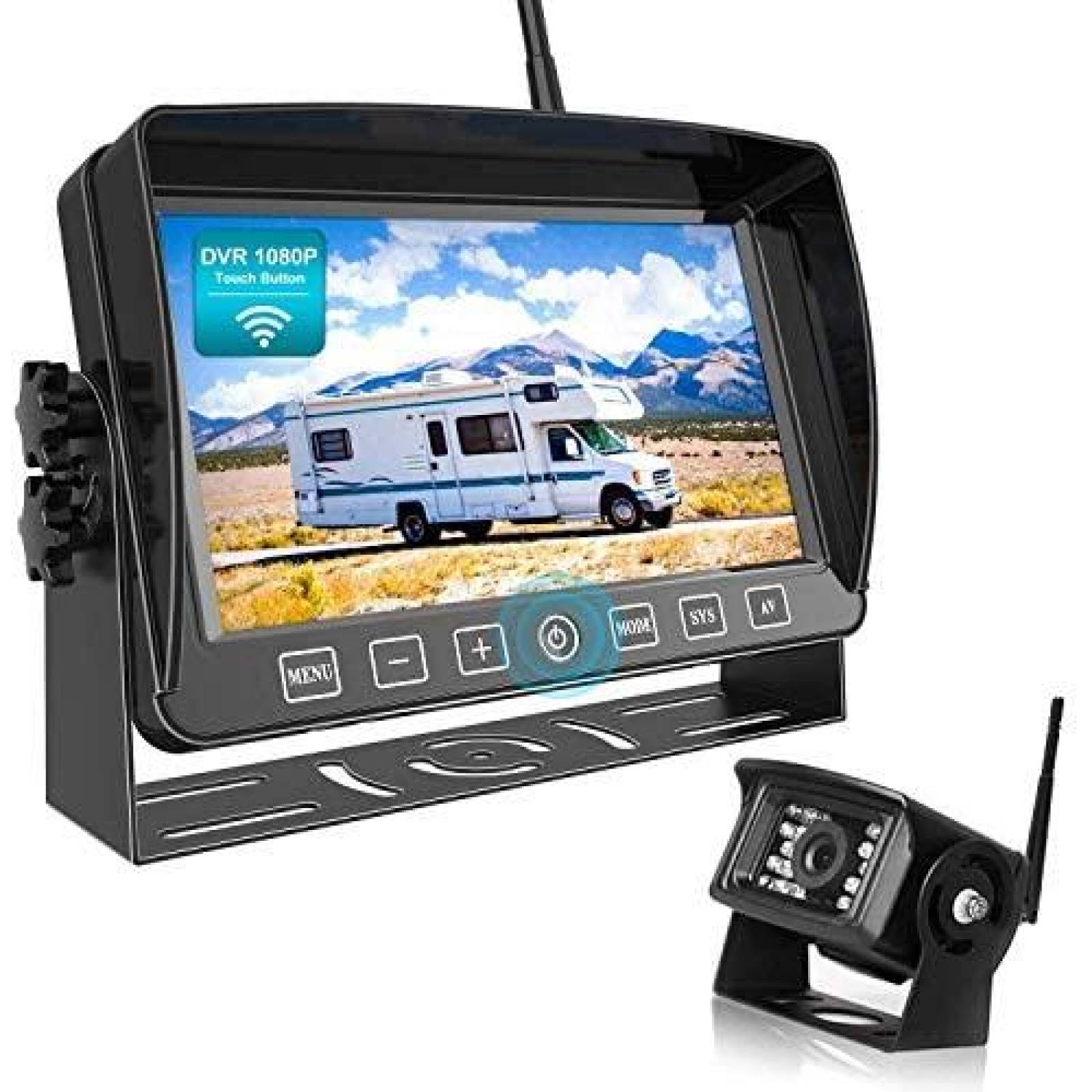 Camara para Vehiculo Fookoo IP69 7'' HD 1080P Digital -Negro