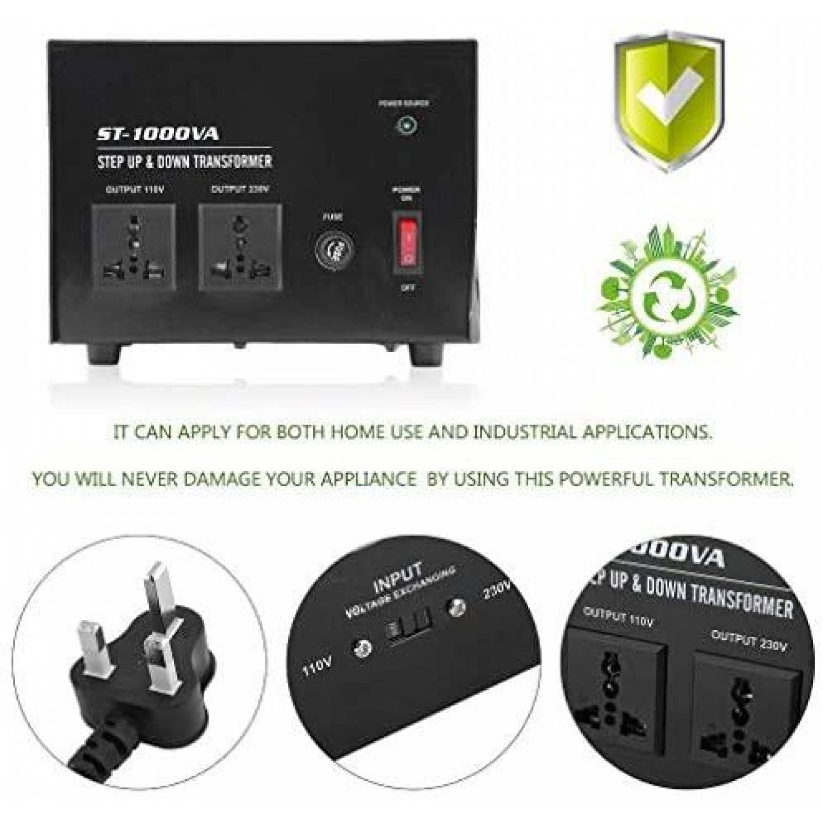 Transformador uyoyous ST 3000VA Alta resistencia 3000 vatios