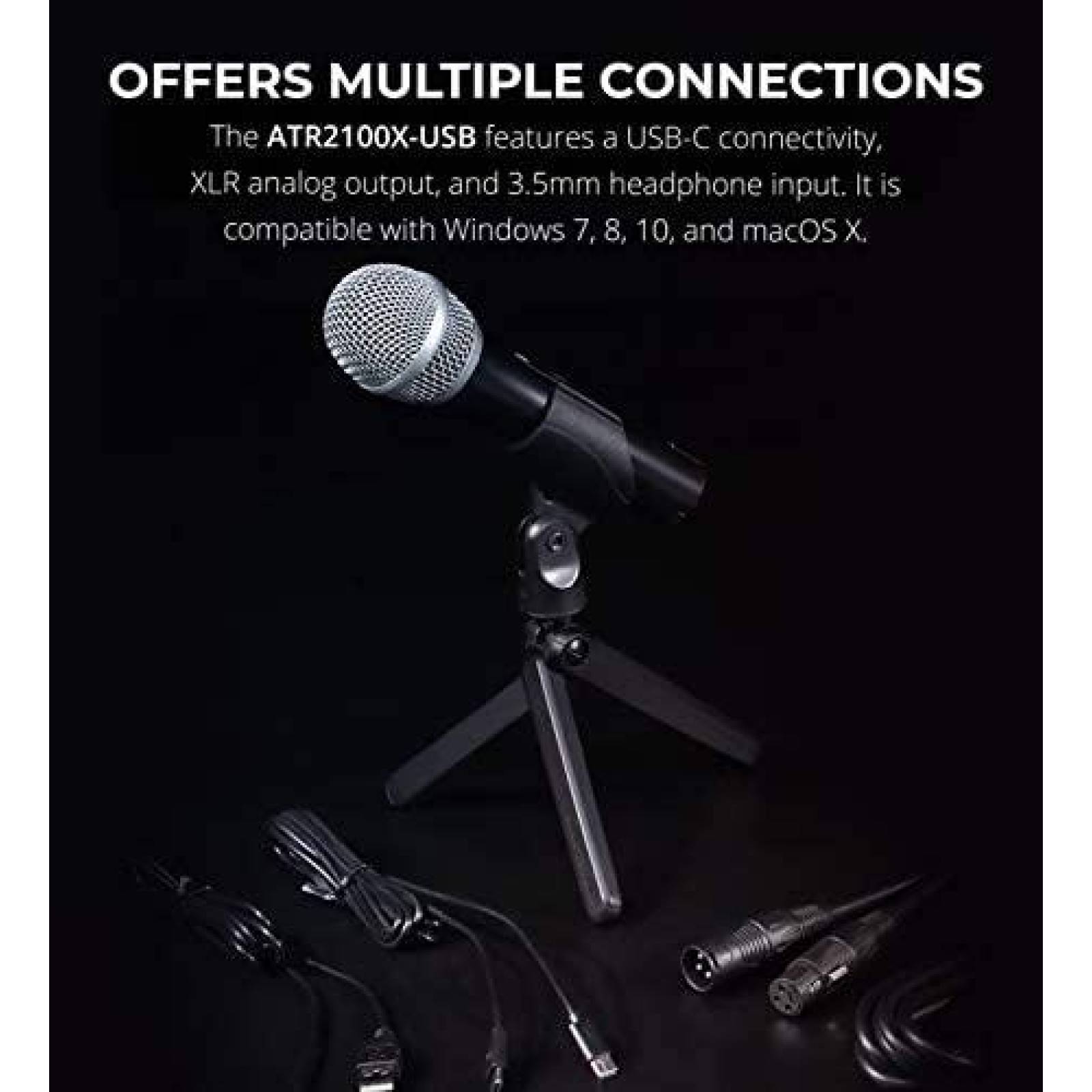 Microfono Audio-Technica ATR2100X-USB USB con Accesorios