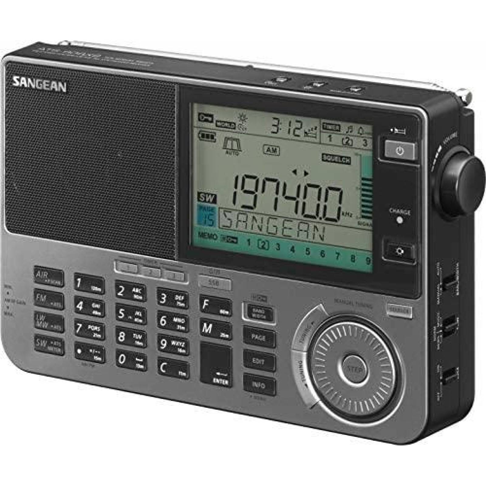 Radio Sangean ATS-909X2 USB AUX 2.5mm LCD 137 MHz -Gris