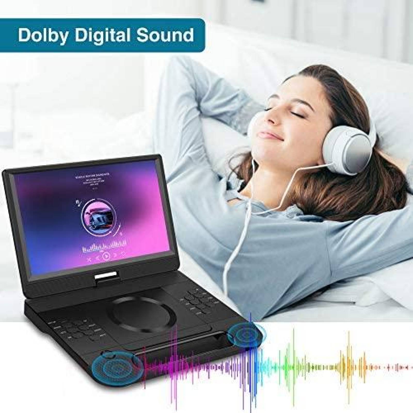 Reproductor de DVD FANGOR Portatil de 13,3'' Blu-ray HD