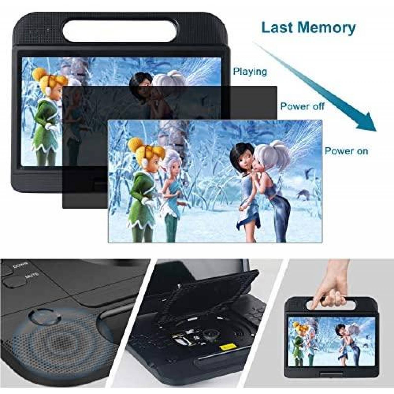 Reproductor de DVD FANGOR Portatil de 13,3'' Blu-ray HD