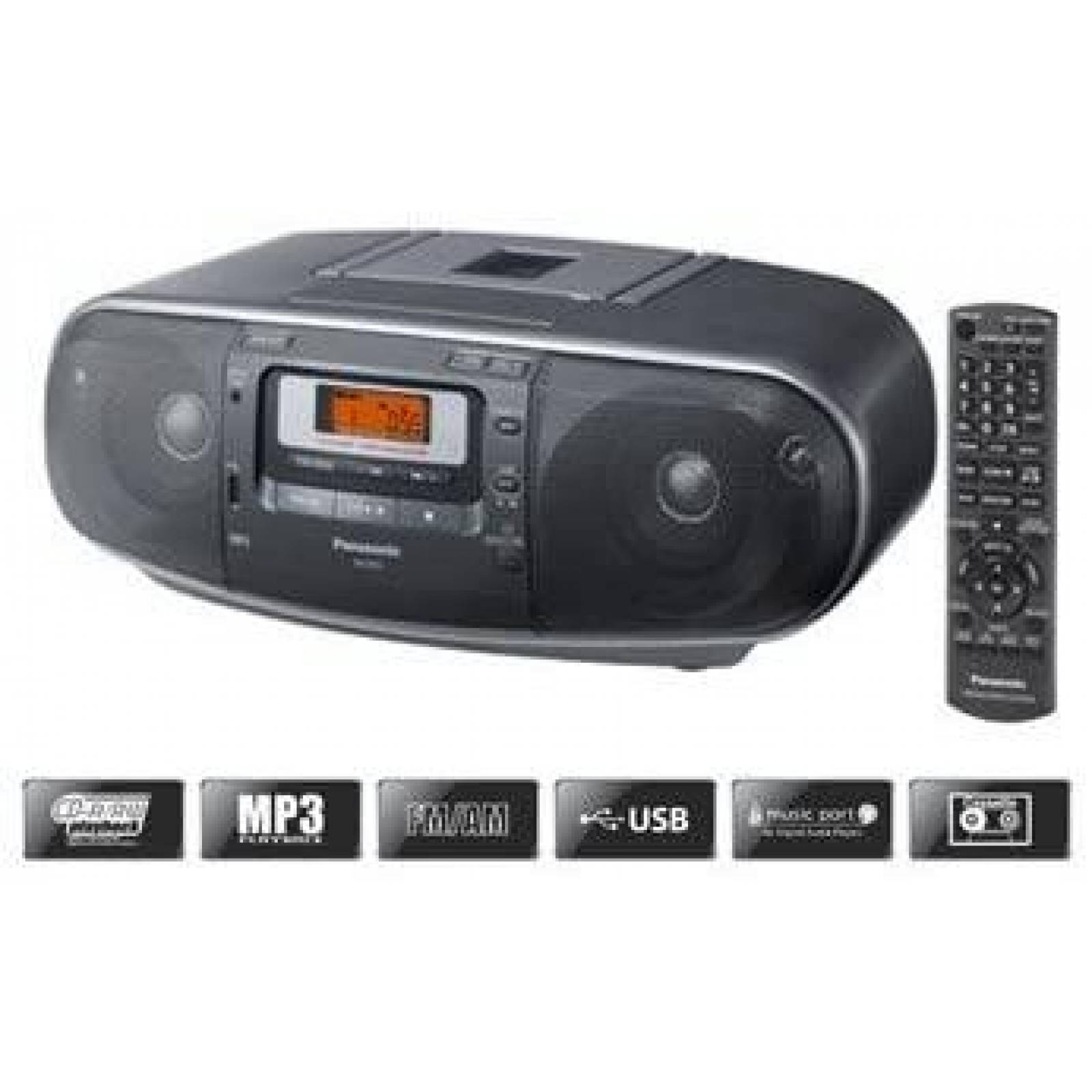 Boombox Panasonic RX-D55GC-K Radio estereo CD MP3 Grabadora