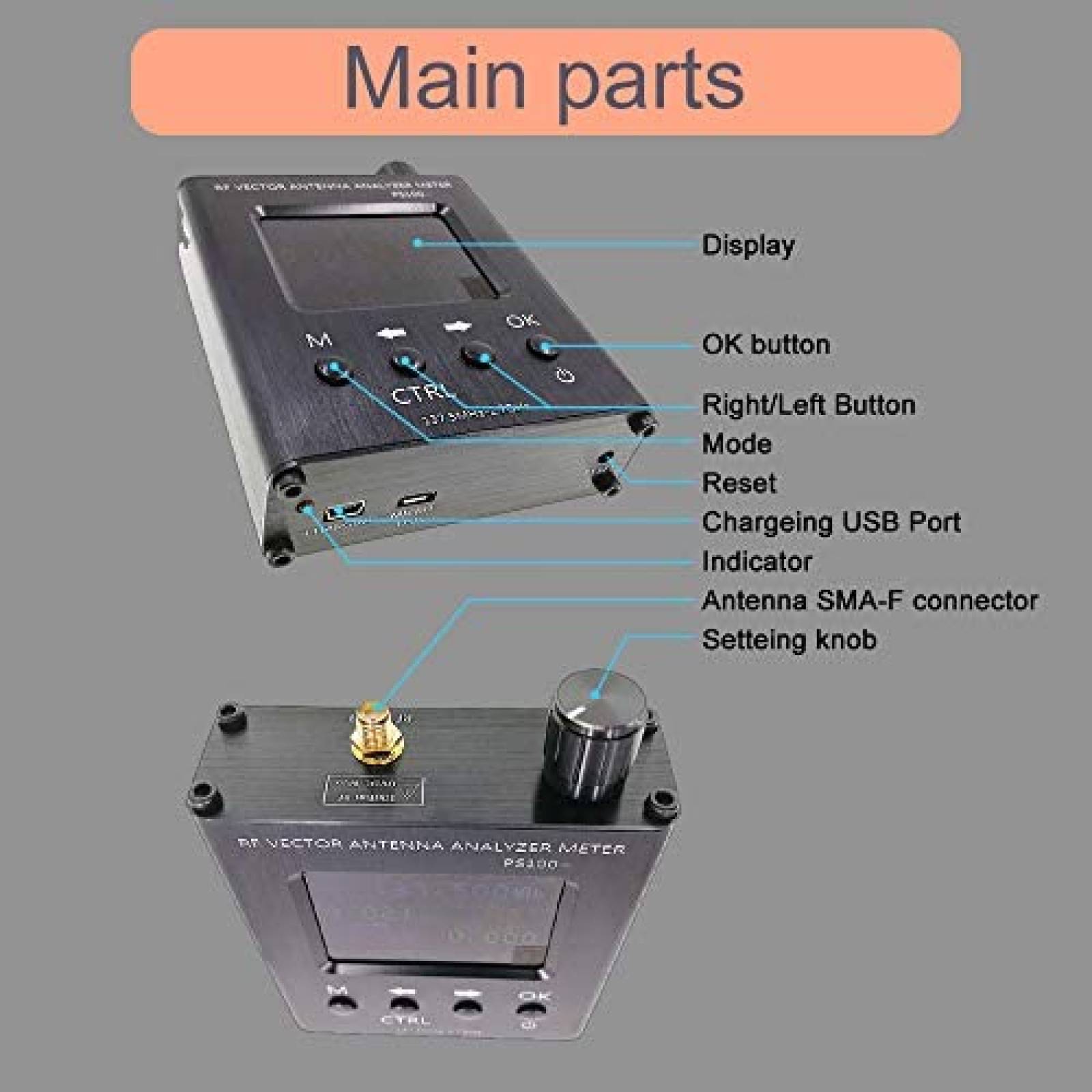 Analizador Yi Zhan Tong Medidor de Antena 6.1"x3.7"x3.2"