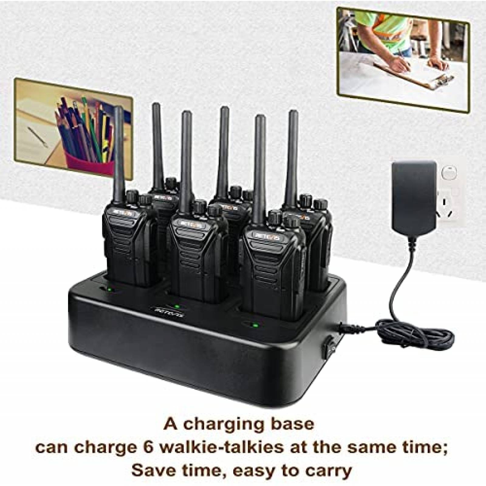 6 Walkie Talkies Retevis RT27 22 Canales 40dB -Negro
