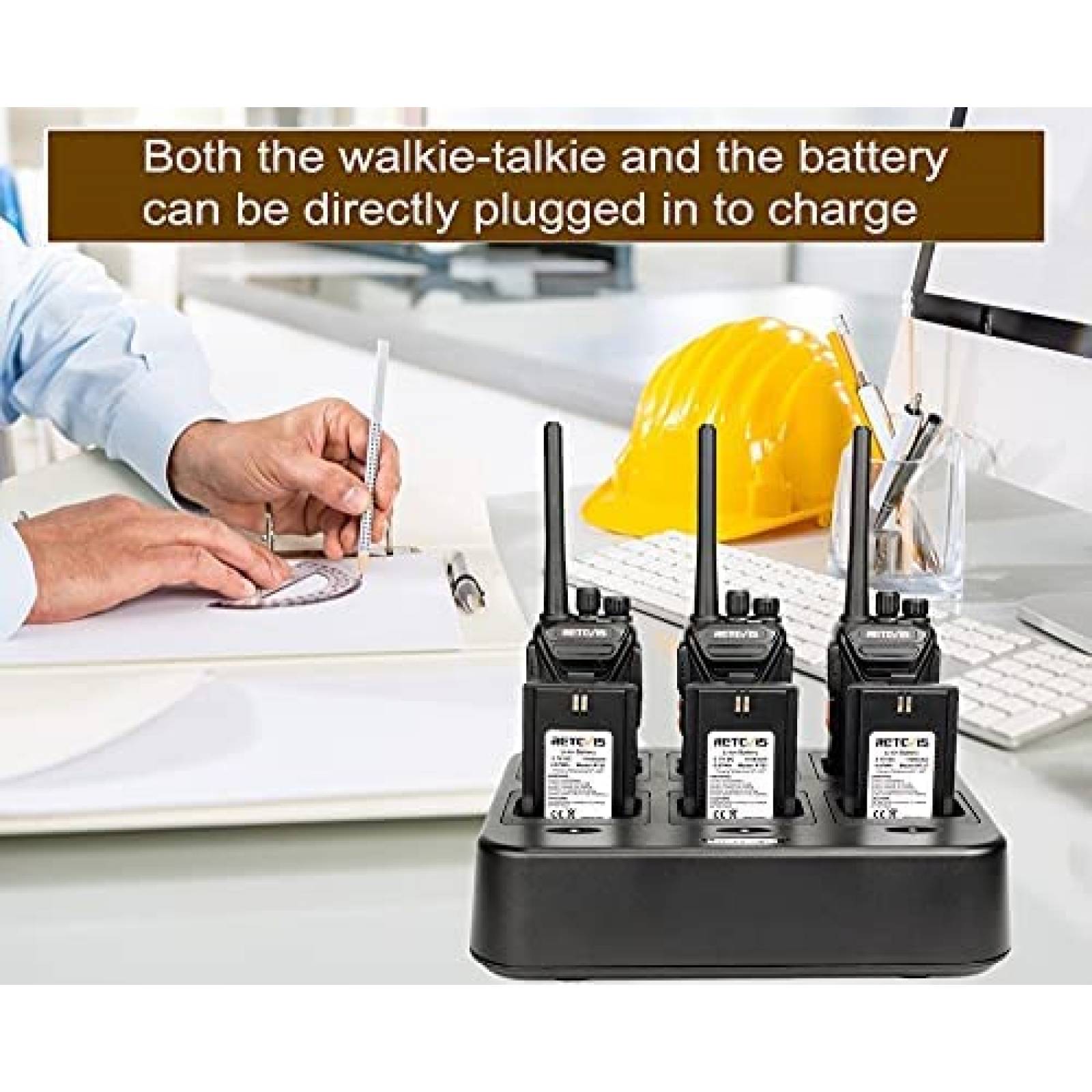 6 Walkie Talkies Retevis RT27 22 Canales 40dB -Negro