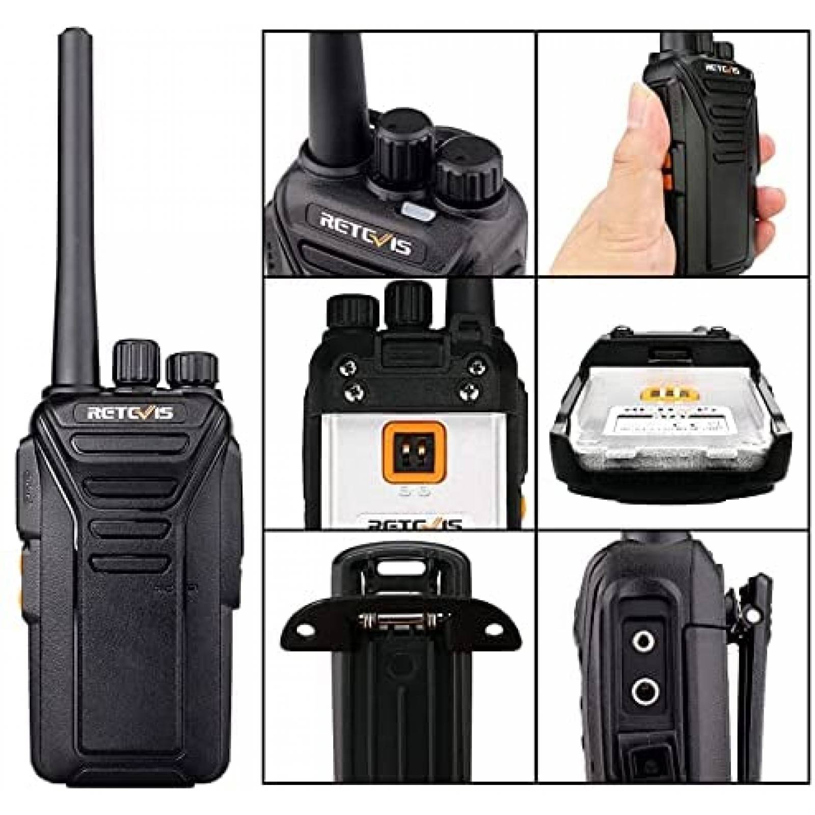 6 Walkie Talkies Retevis RT27 22 Canales 40dB -Negro