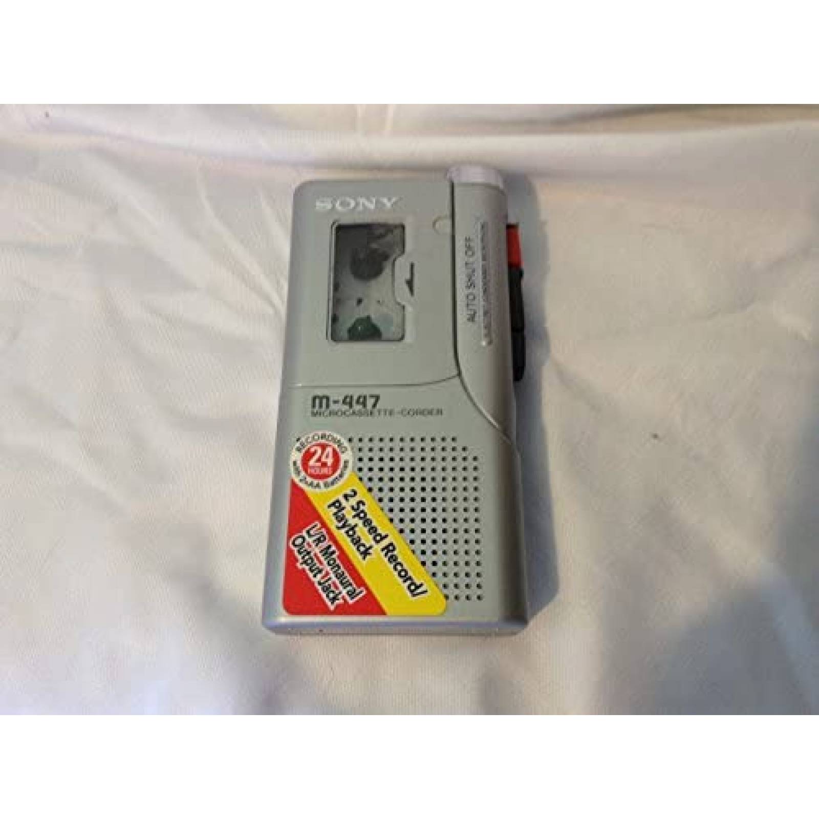 Grabadora De Microcassette Sony M-447 Baterias 2 AA -Gris