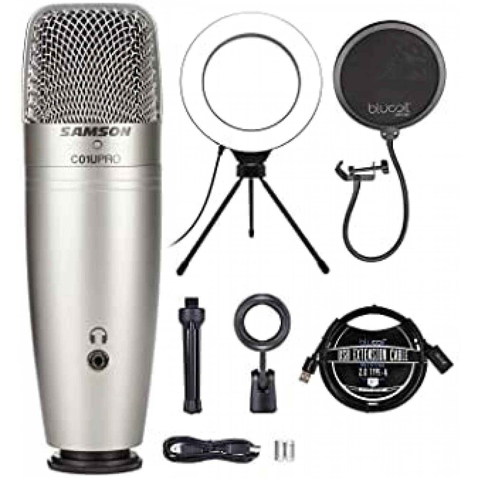 Microfono Condensador Samson C01U Pro c/Accesorios -Plata