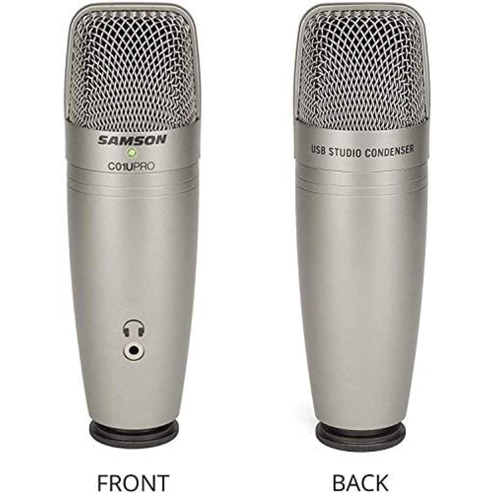 Microfono Condensador Samson C01U Pro c/Accesorios -Plata