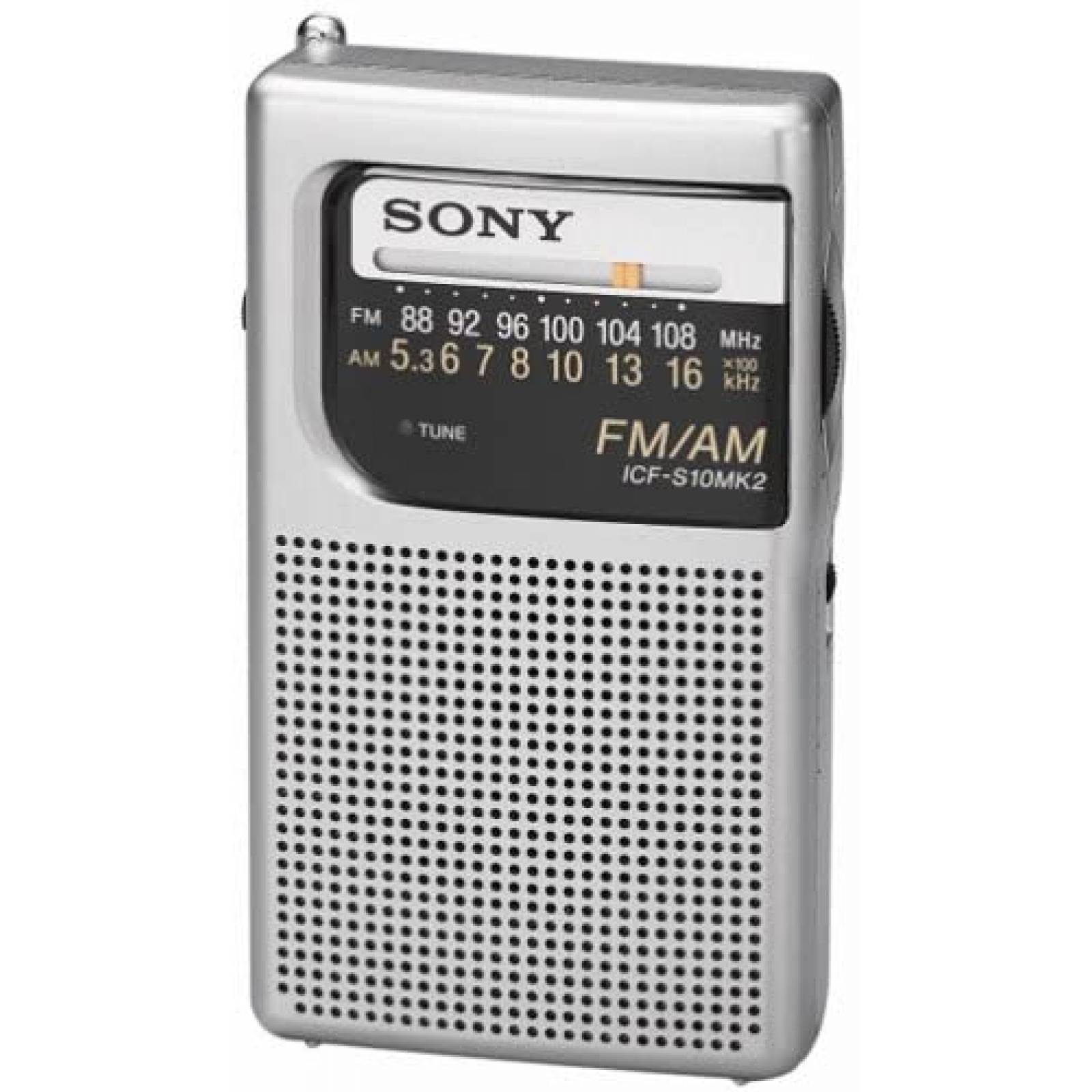 Radio De Bolsillo Sony ICF-S10MK2 AM/FM 1.5V -Plateado