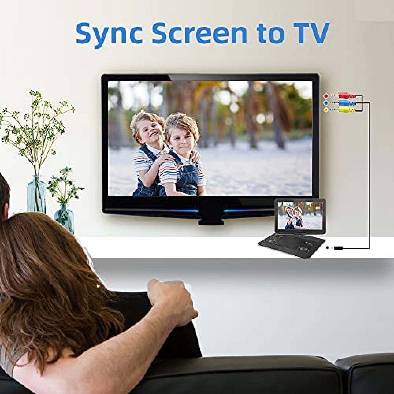 Reproductor de DVD Jekero HD 16.9'' Portatil con Giro de 270