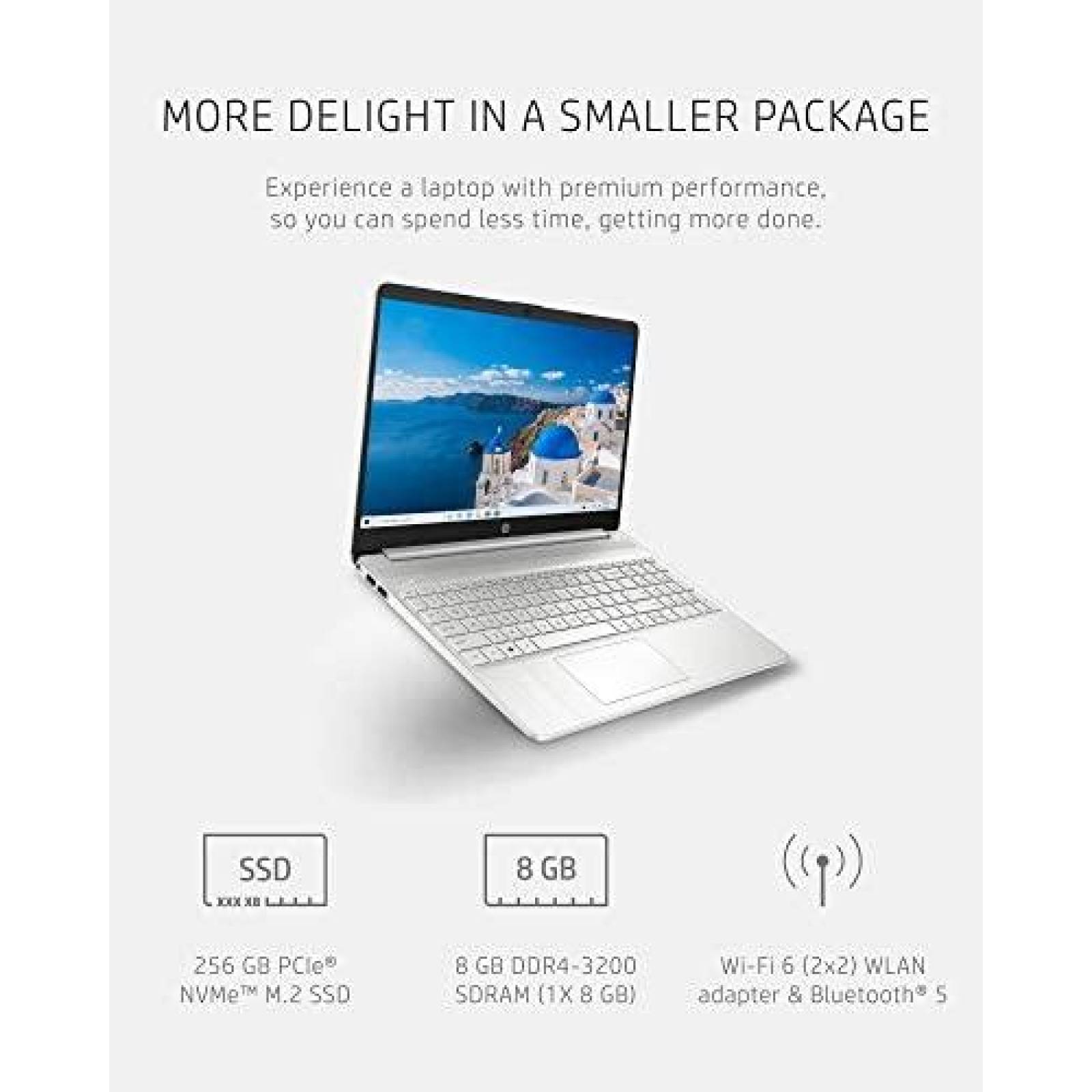 Laptop HP 15.6'' HD 8GB AMD Ryzen 3 3250U Win10 -Blanco