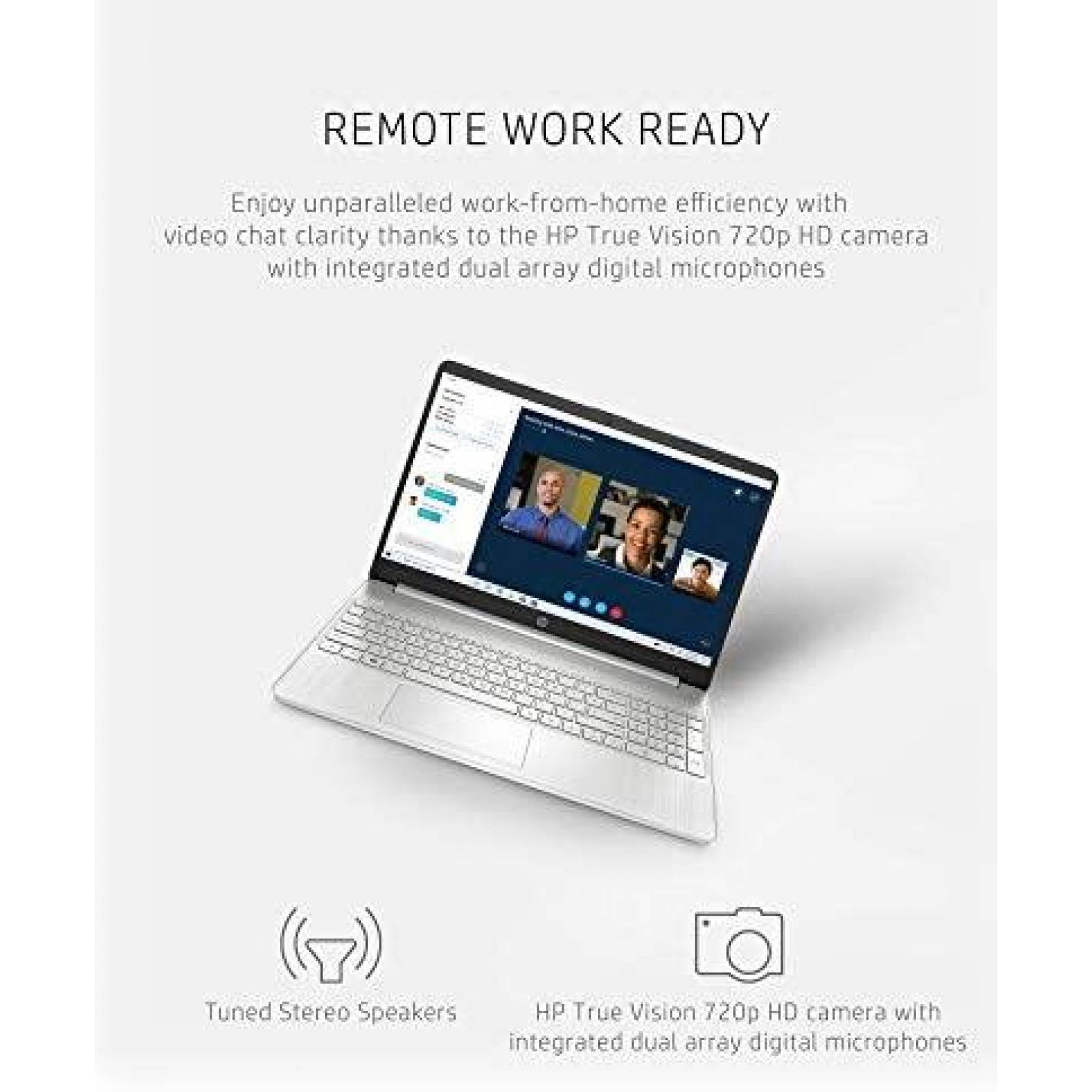 Laptop HP 15.6'' HD 8GB AMD Ryzen 3 3250U Win10 -Blanco