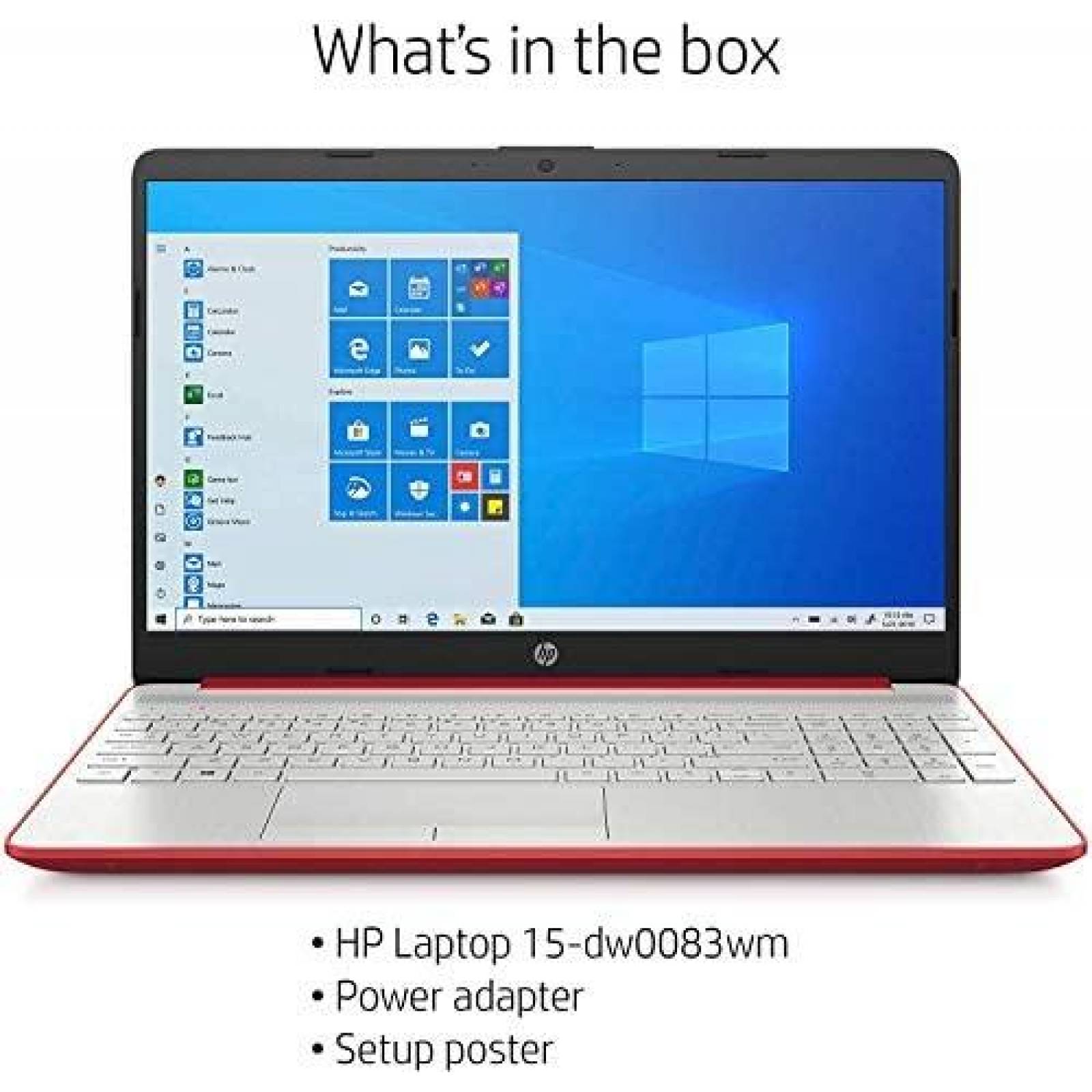 Laptop HP 15.6" Pentium N5000 4GB 500GB Windows 10 -Rojo