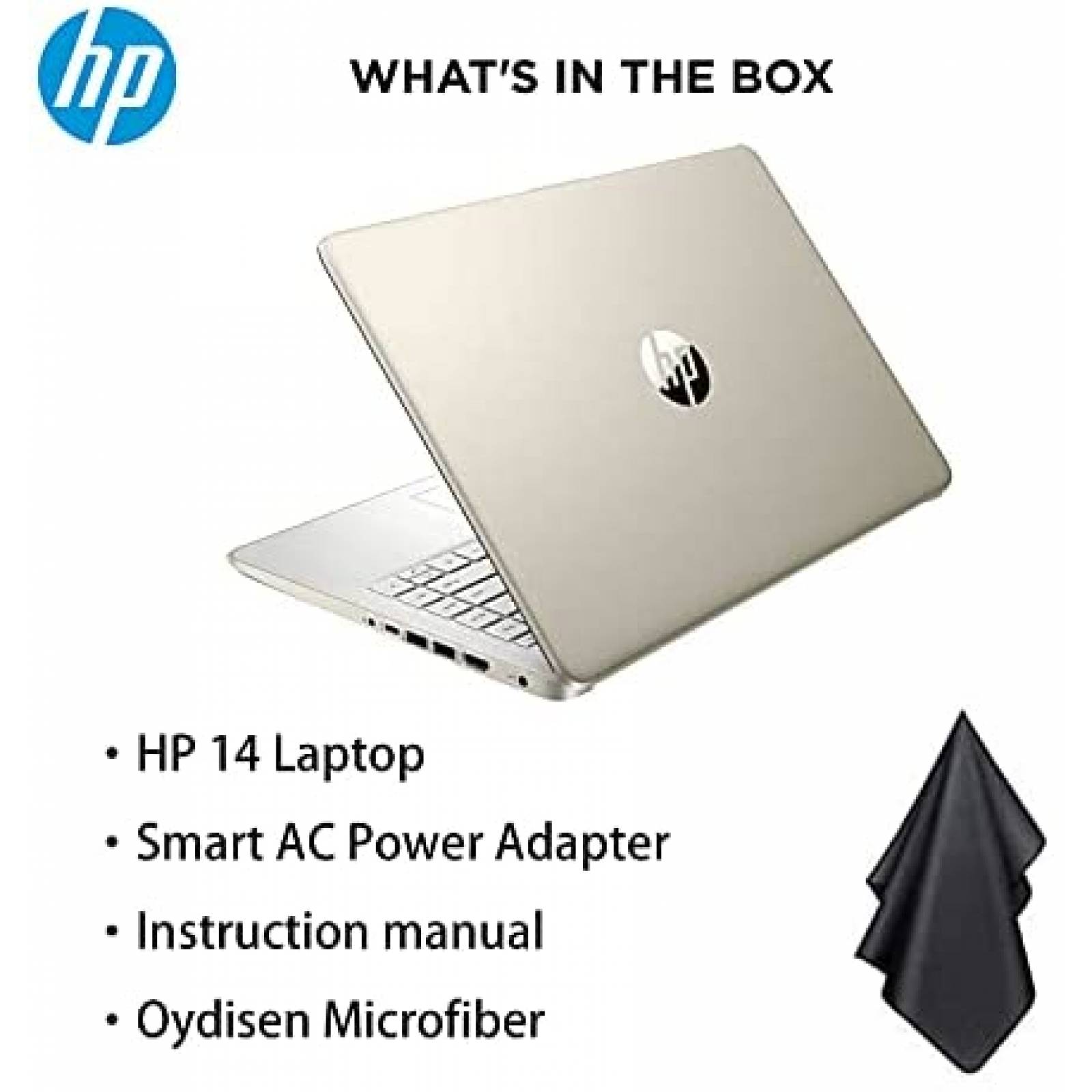 Laptop HP 14" Intel Dual-Core 16GB 64GB Windows 10 - Dorado