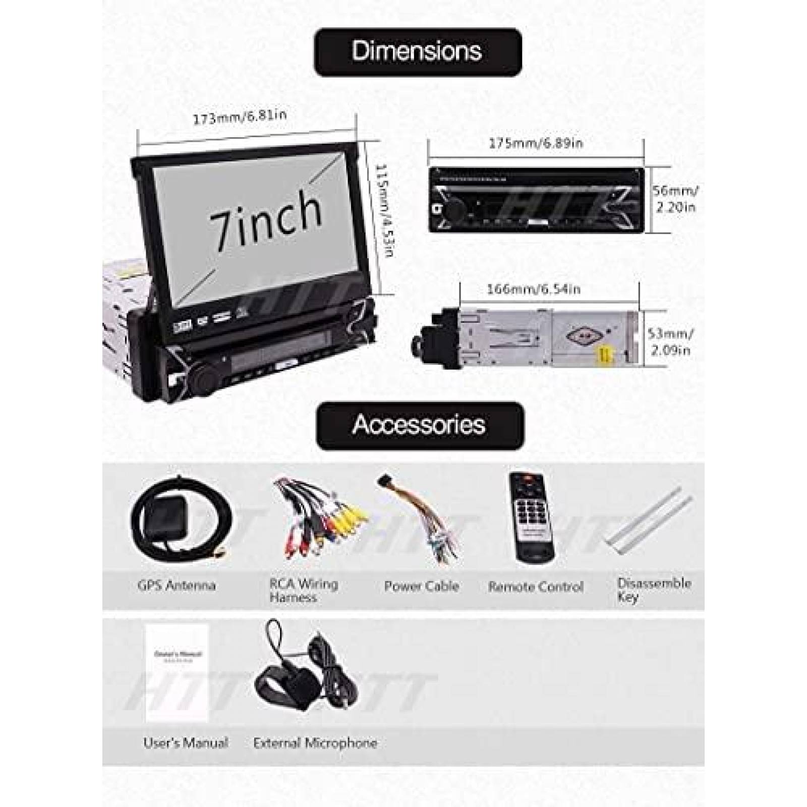 Estereo de Automovil EinCar Pantalla Tactil de 7" -Negro