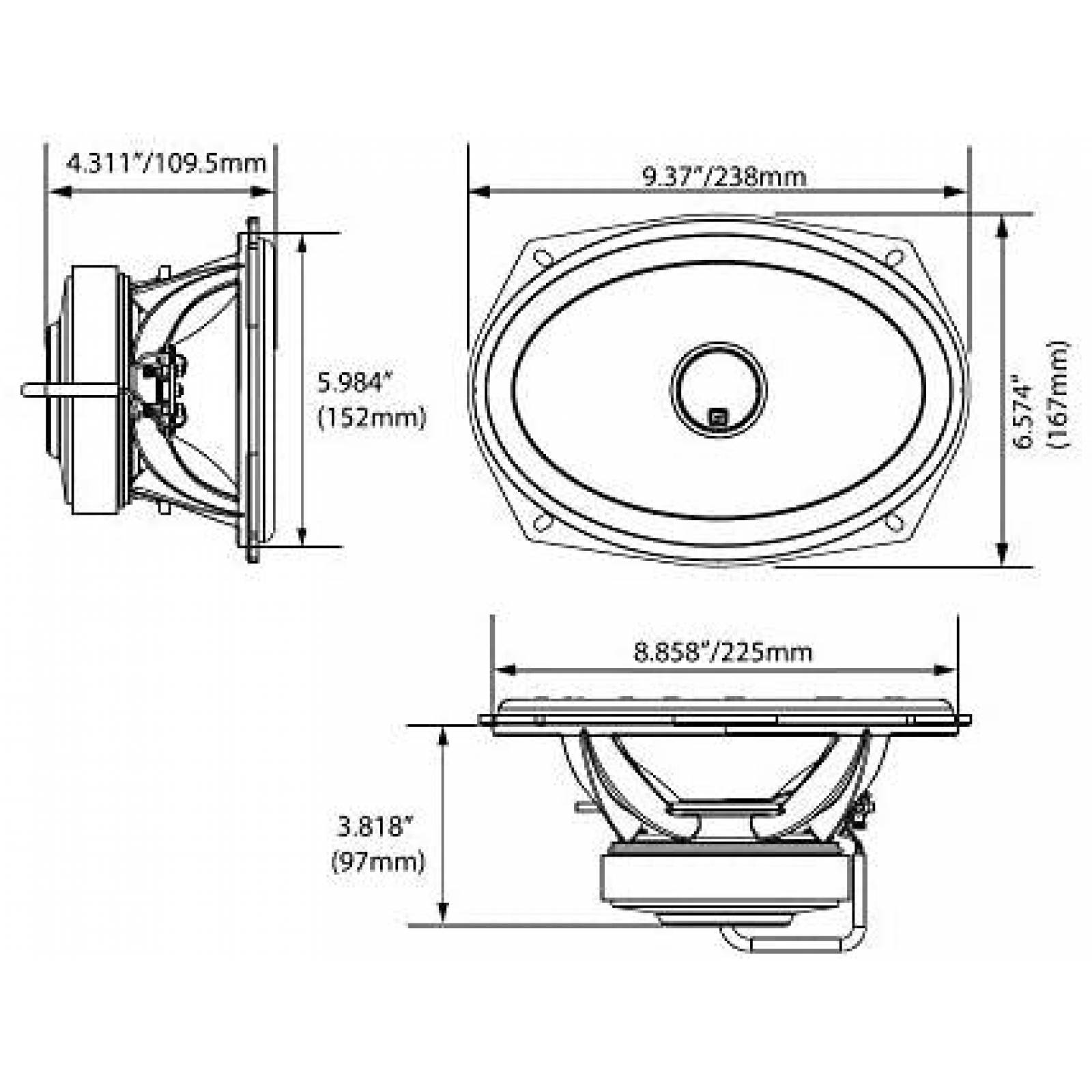 Bocina Coaxial Cerwin-Vega ST69CX 250W 6'' x 9'' 2 Pzs