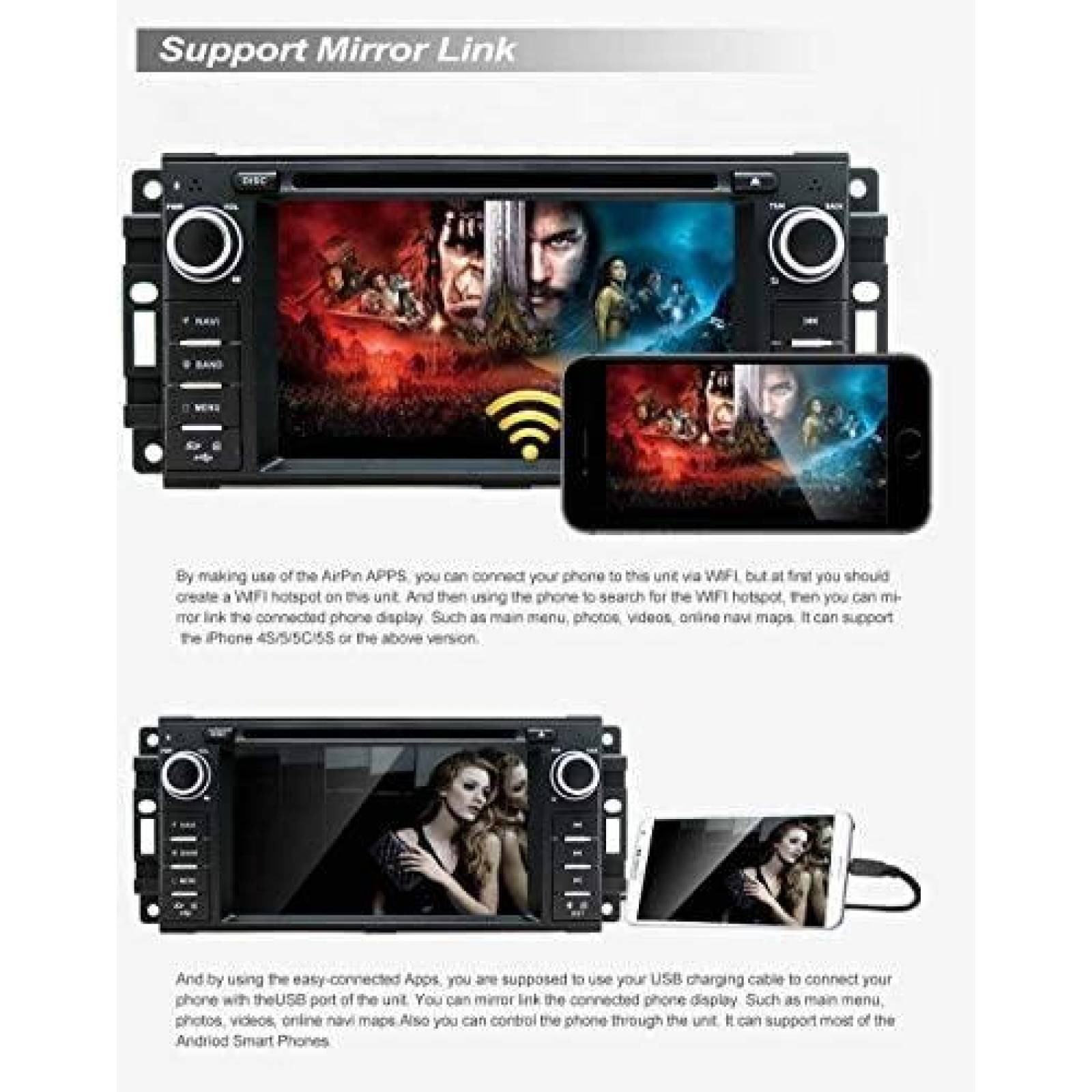 Estereo de Automovil SWTNVIN Jeep Wrangler Dodge Chrysler