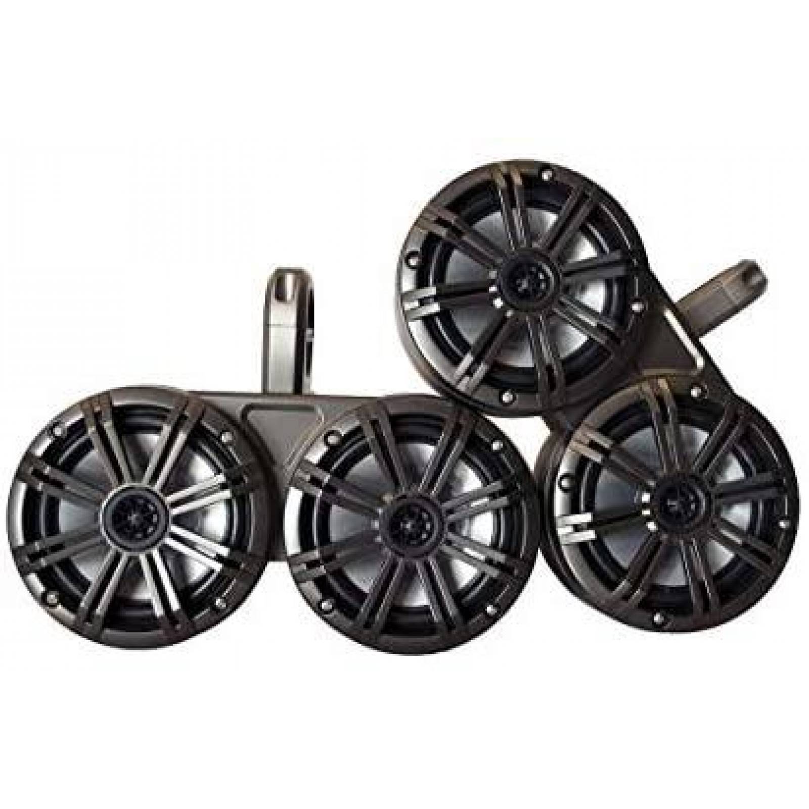 4 Bocinas Marinas KICKER OEM 2 Ohm 150 Watts 6.5" -Negro