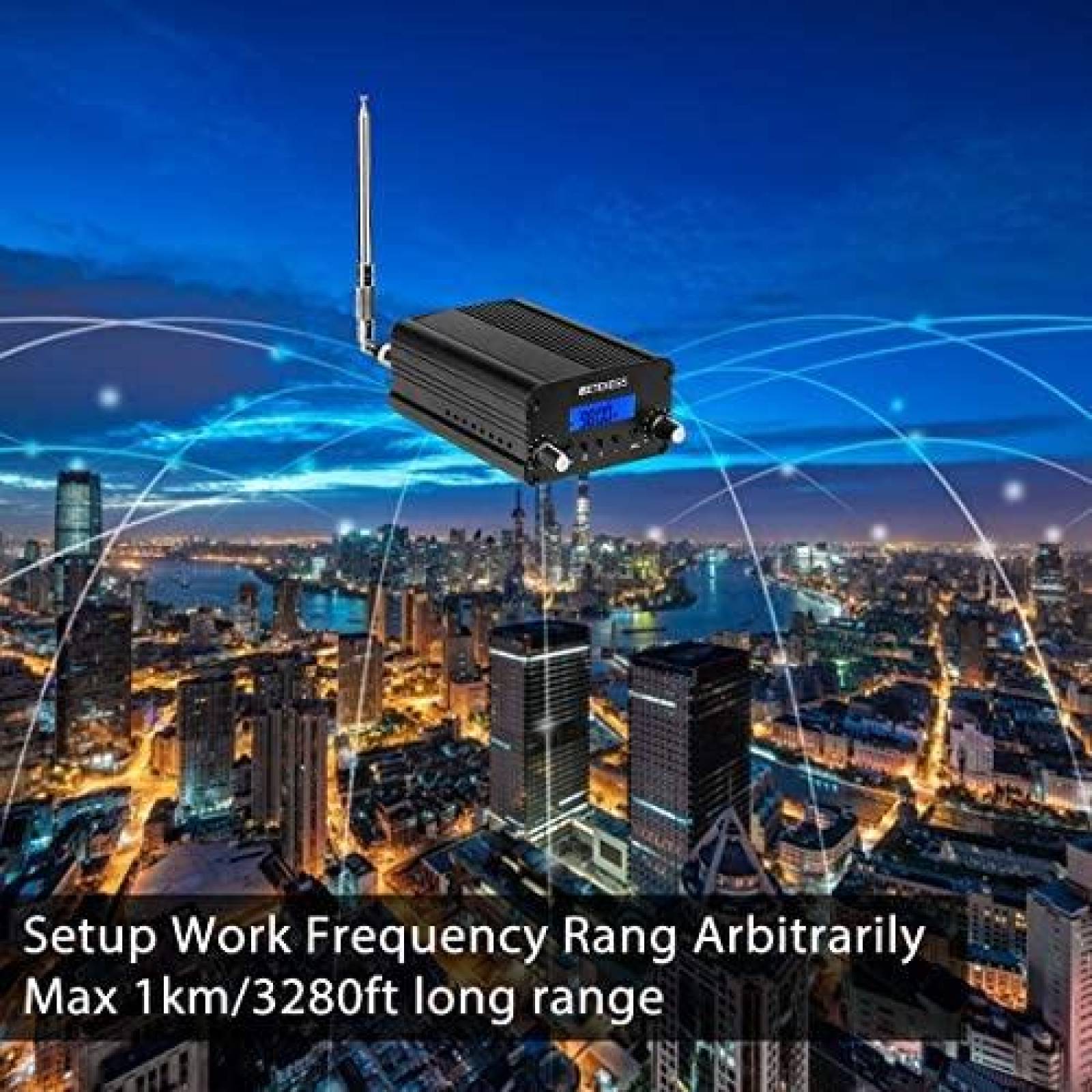 Transmisor Retekess TR509 FM Alcance maximo 1 km -Negro