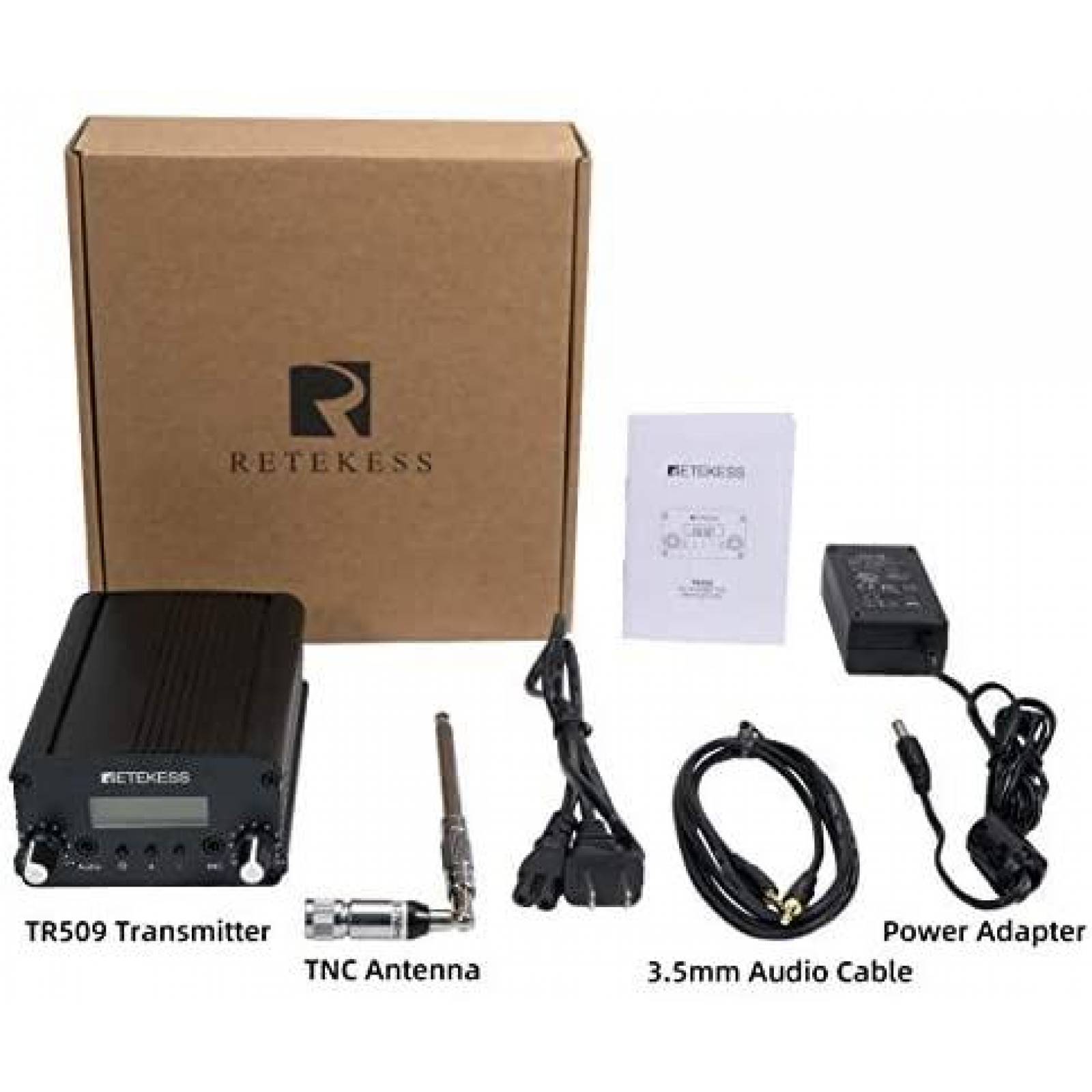 Transmisor Retekess TR509 FM Alcance maximo 1 km -Negro