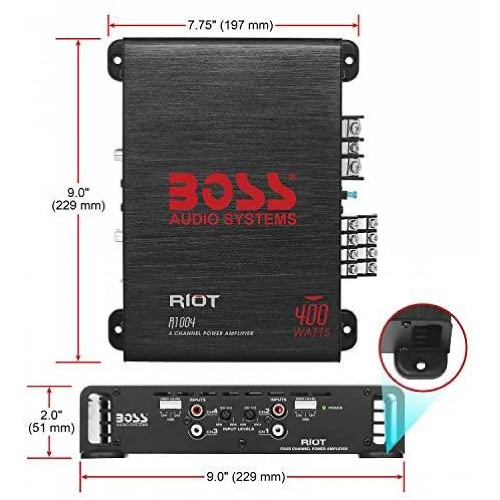 Amplificador de Automovil BOSS Audio Systems 400W 4 Canales