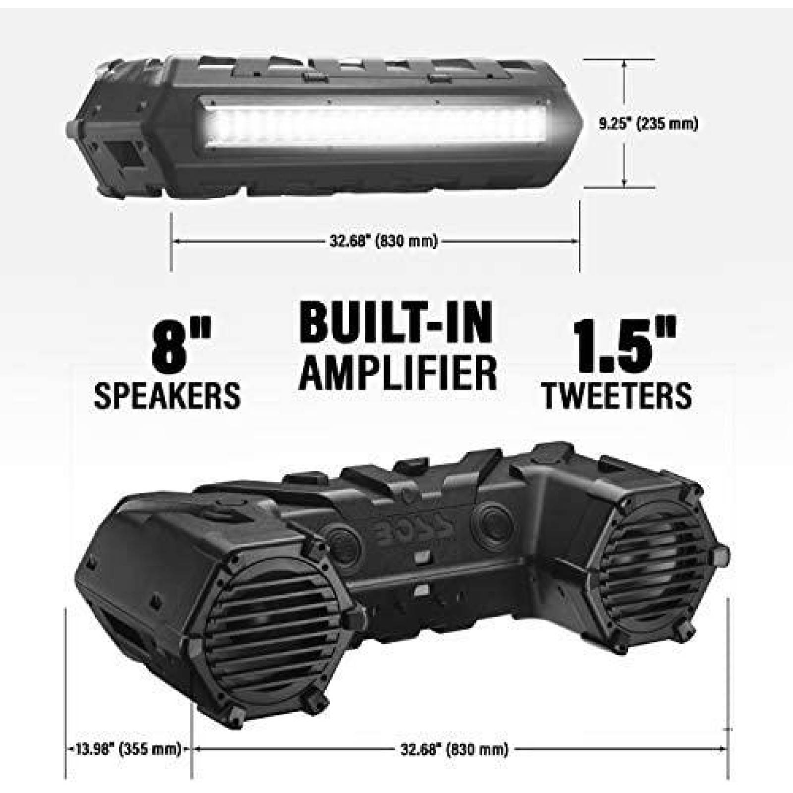 Bocina BOSS Audio Systems A Prueba de Agua Luces LED -Negro
