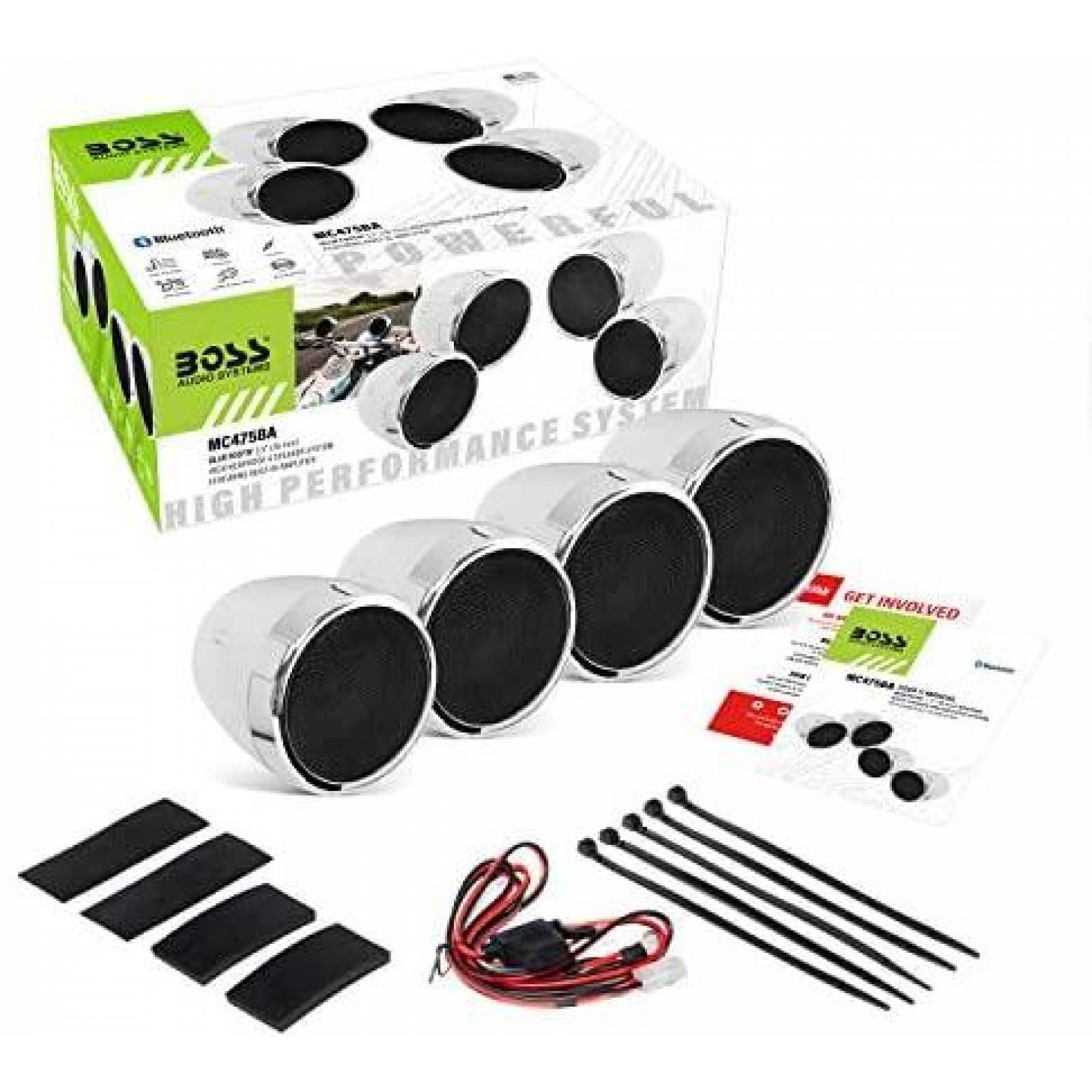 Bocinas BOSS MC475BA Motocicleta impermeable -Blanco