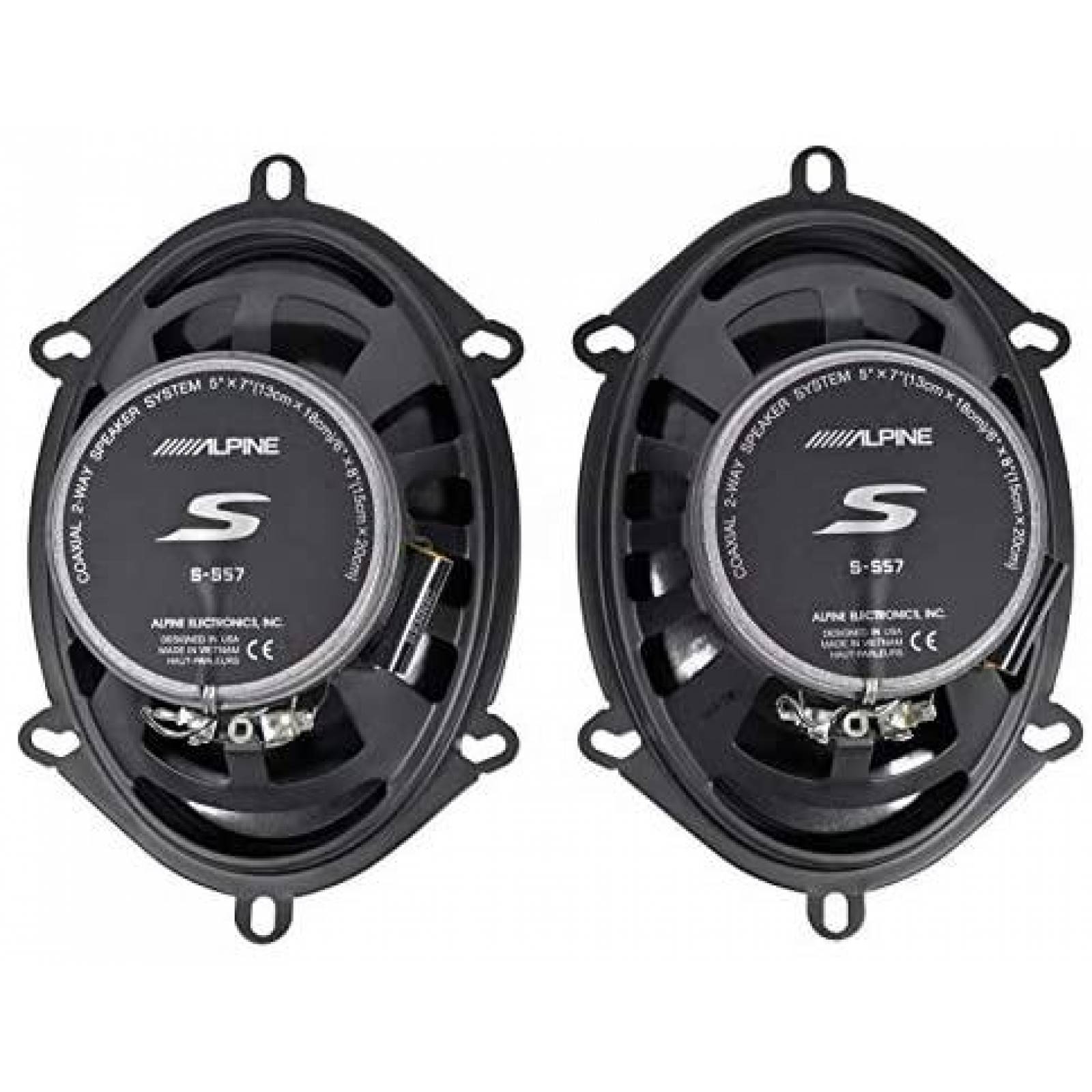 Bocinas Coaxiales Alpine S-S57 5 x 7'' 75W RMS -Negro
