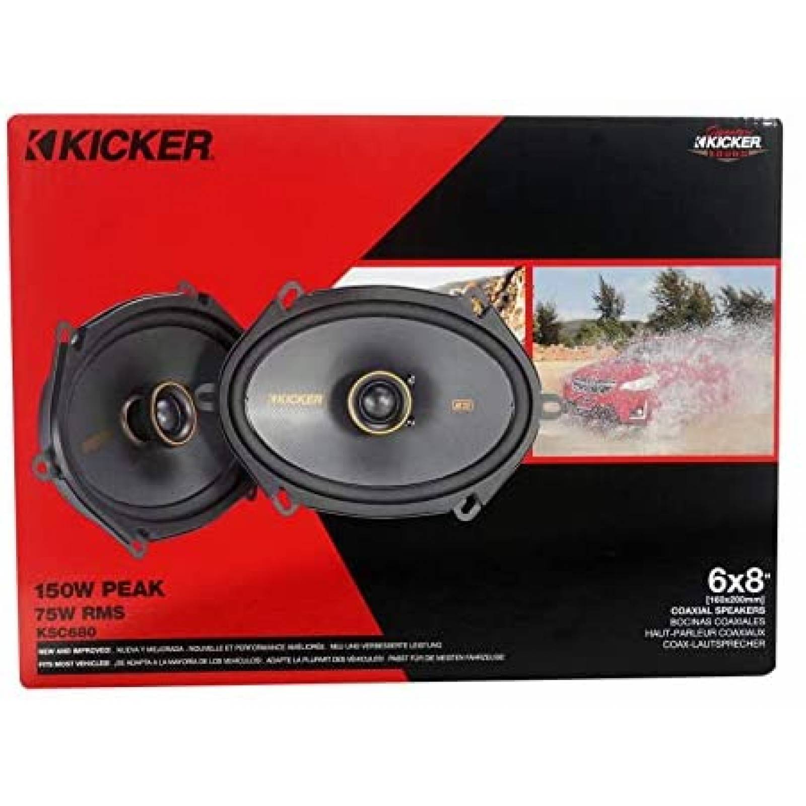 Bocinas Coaxiales Kicker 47KSC6804 6 x 8'' 75-150W -Negro