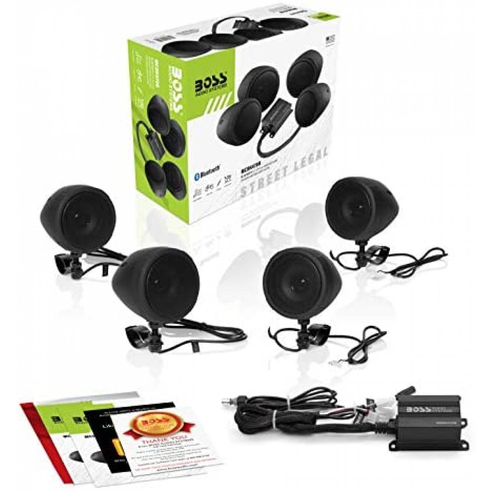 Bocina para motocicleta BOSS MCBK470B Bluetooth -Negro