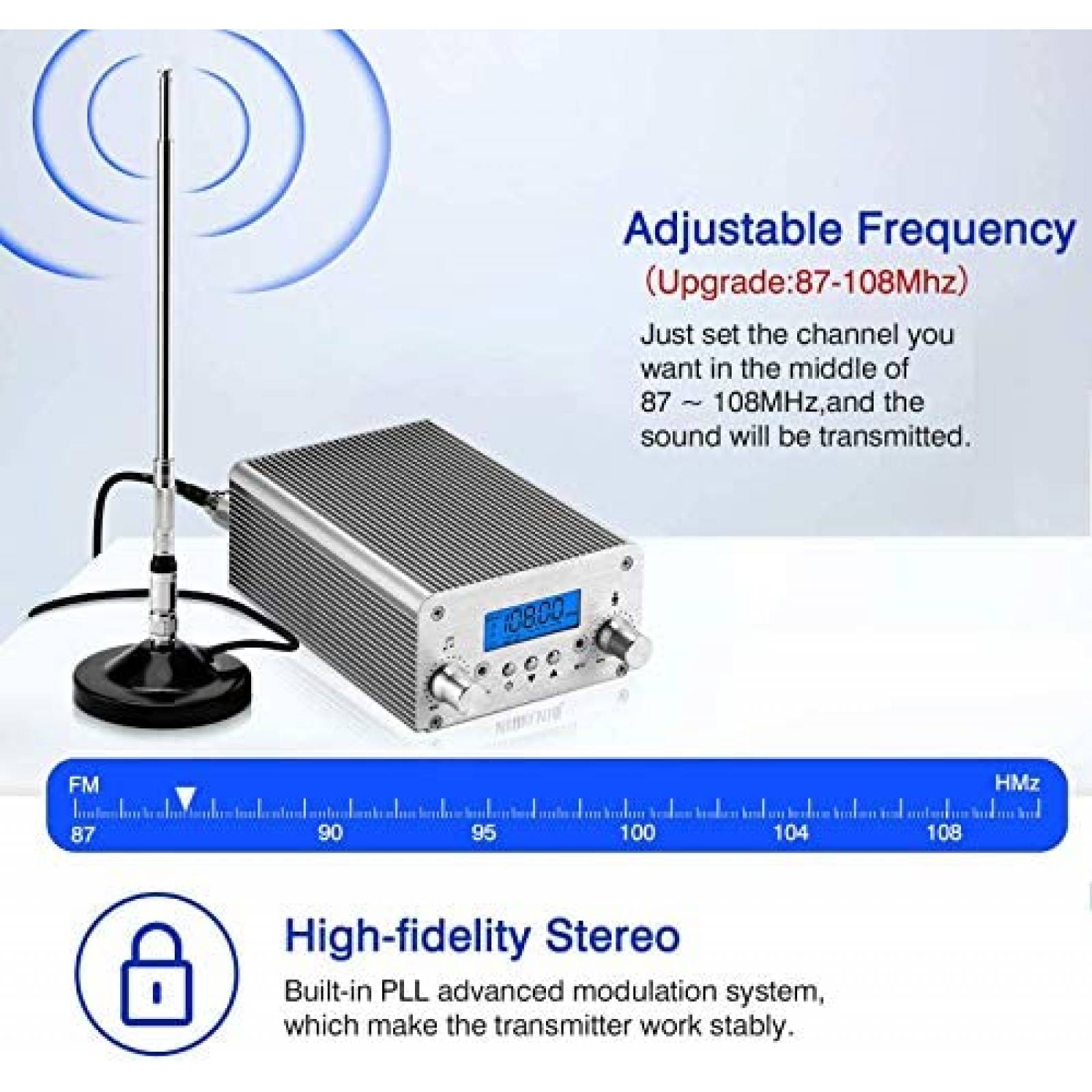 Transmisor de radiodifusion eoqo Estacion de radio FM de 15W