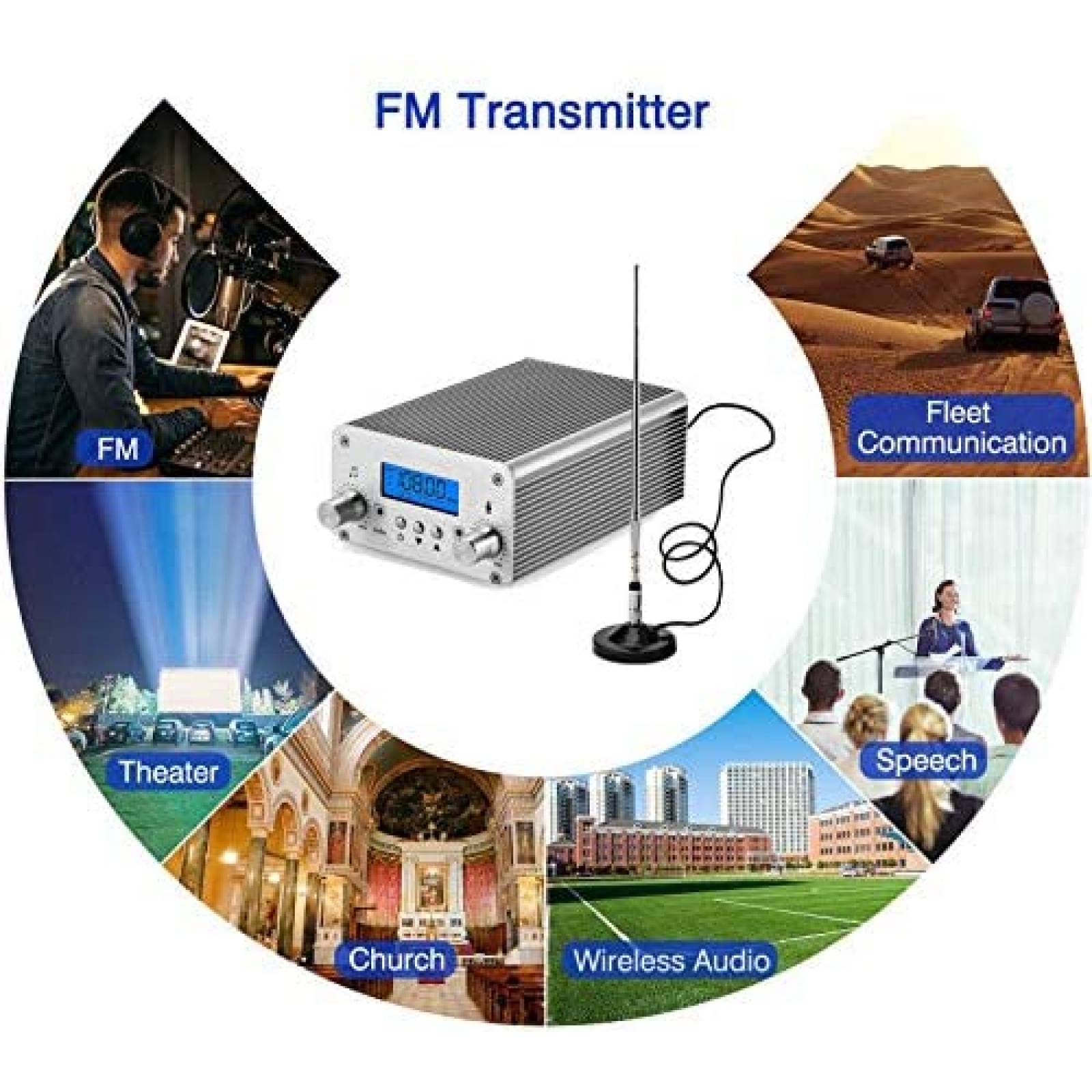 Transmisor de radiodifusion eoqo Estacion de radio FM de 15W